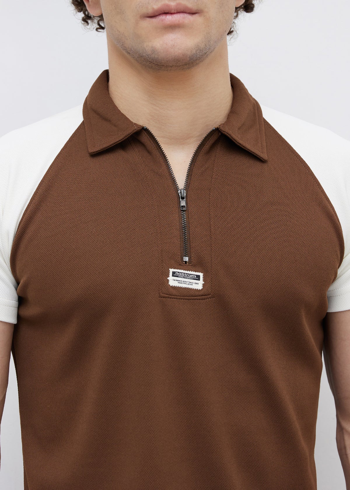 Sunset Colourblock Polo: Brown