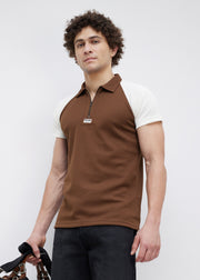 Sunset Colourblock Polo: Brown