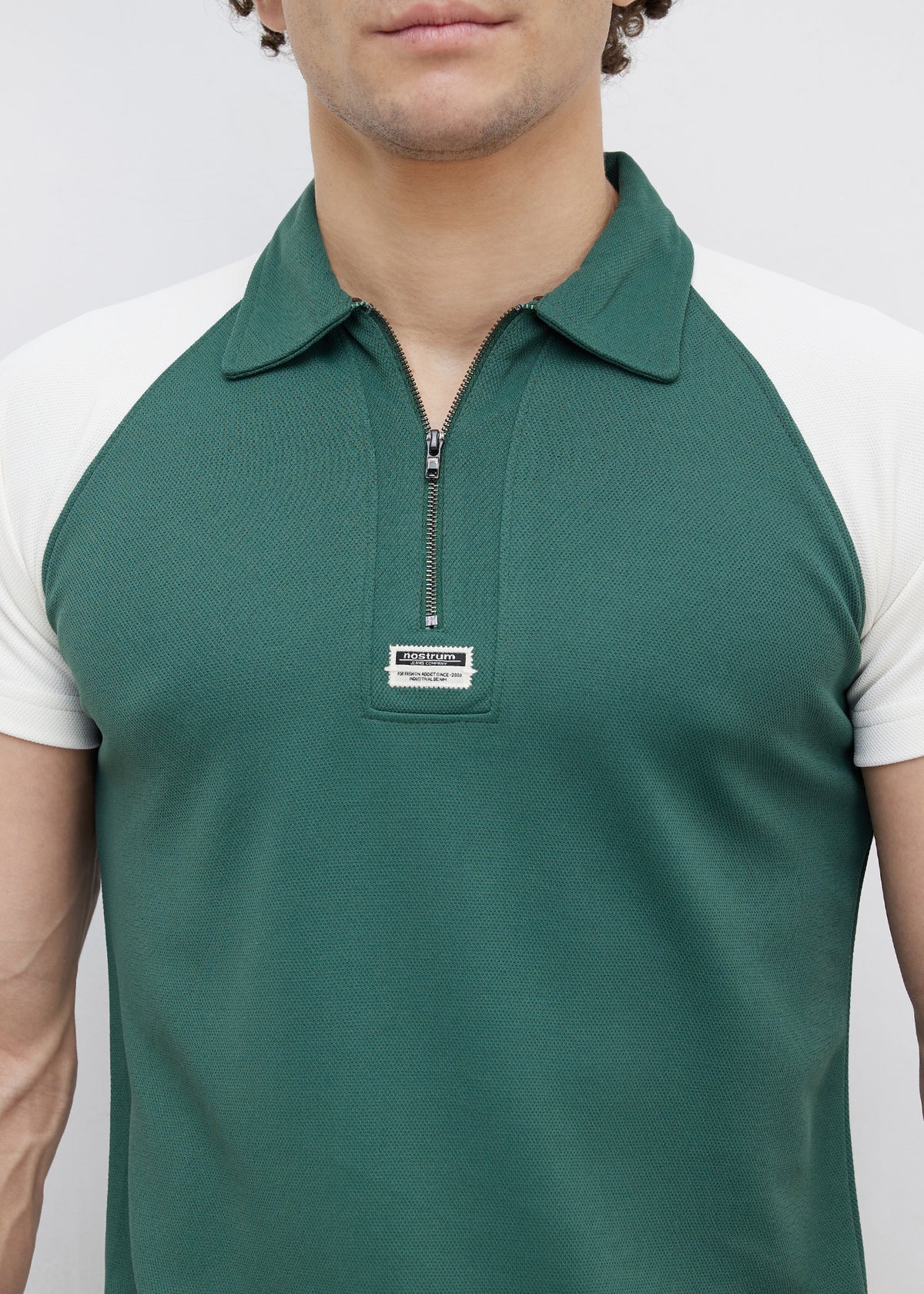 Sunset Colourblock Polo: B.Green