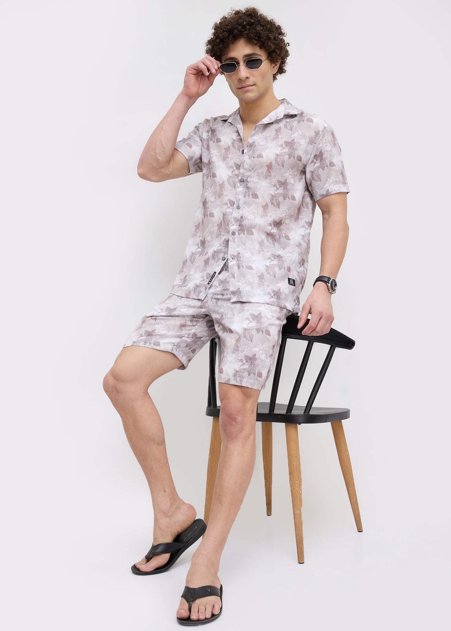 Defender Floral Print Co-ord Set: Onion