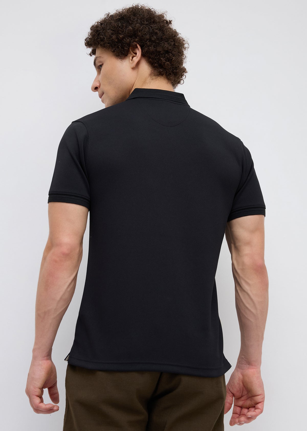 Wittman Half Sleeve Polo: Black