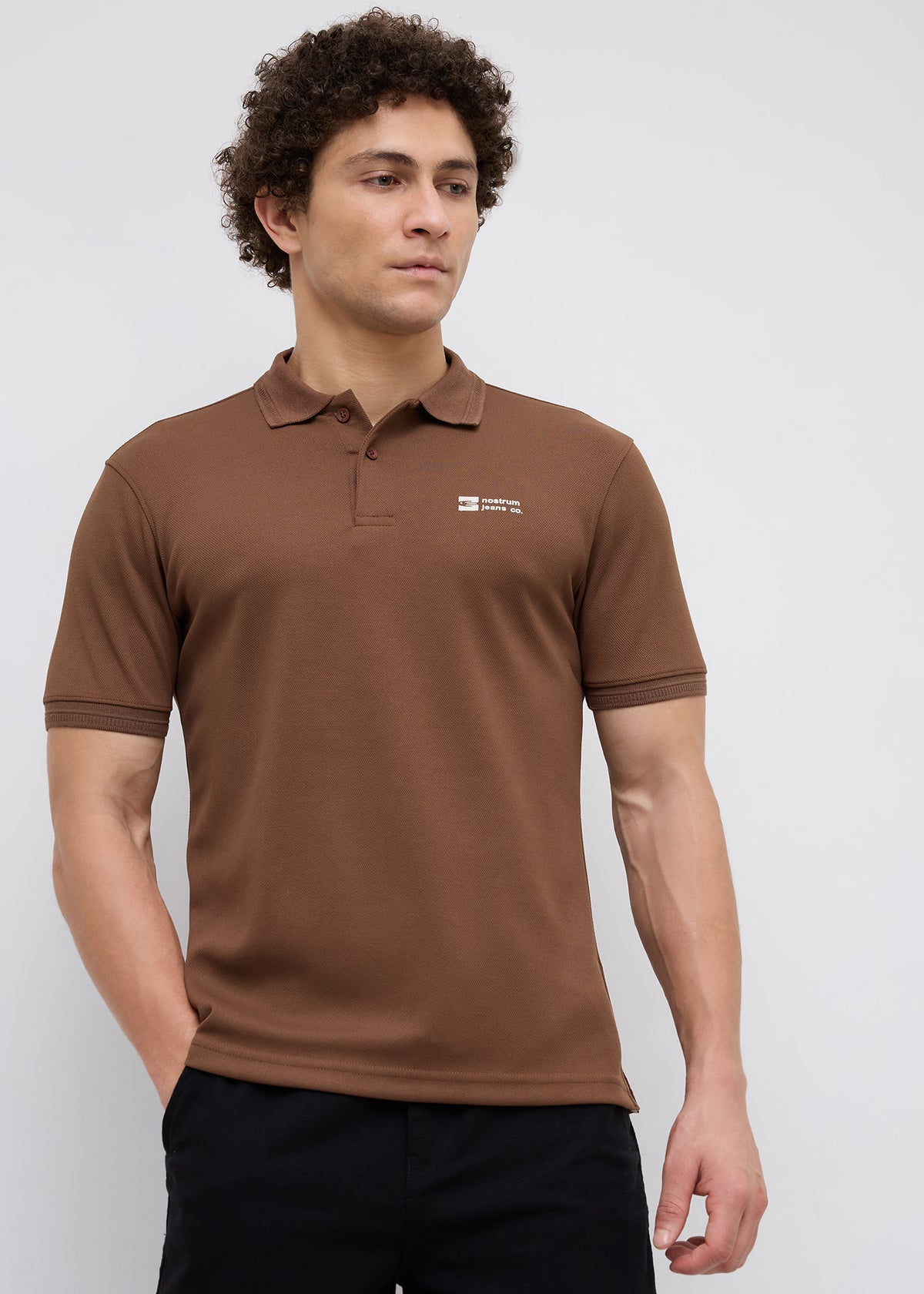 Wittman Half Sleeve Polo: Brown