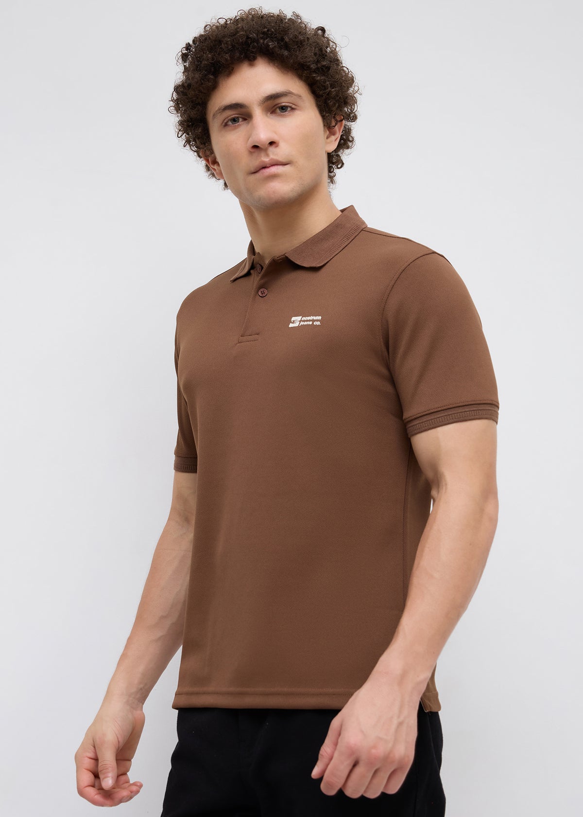 Wittman Half Sleeve Polo: Brown