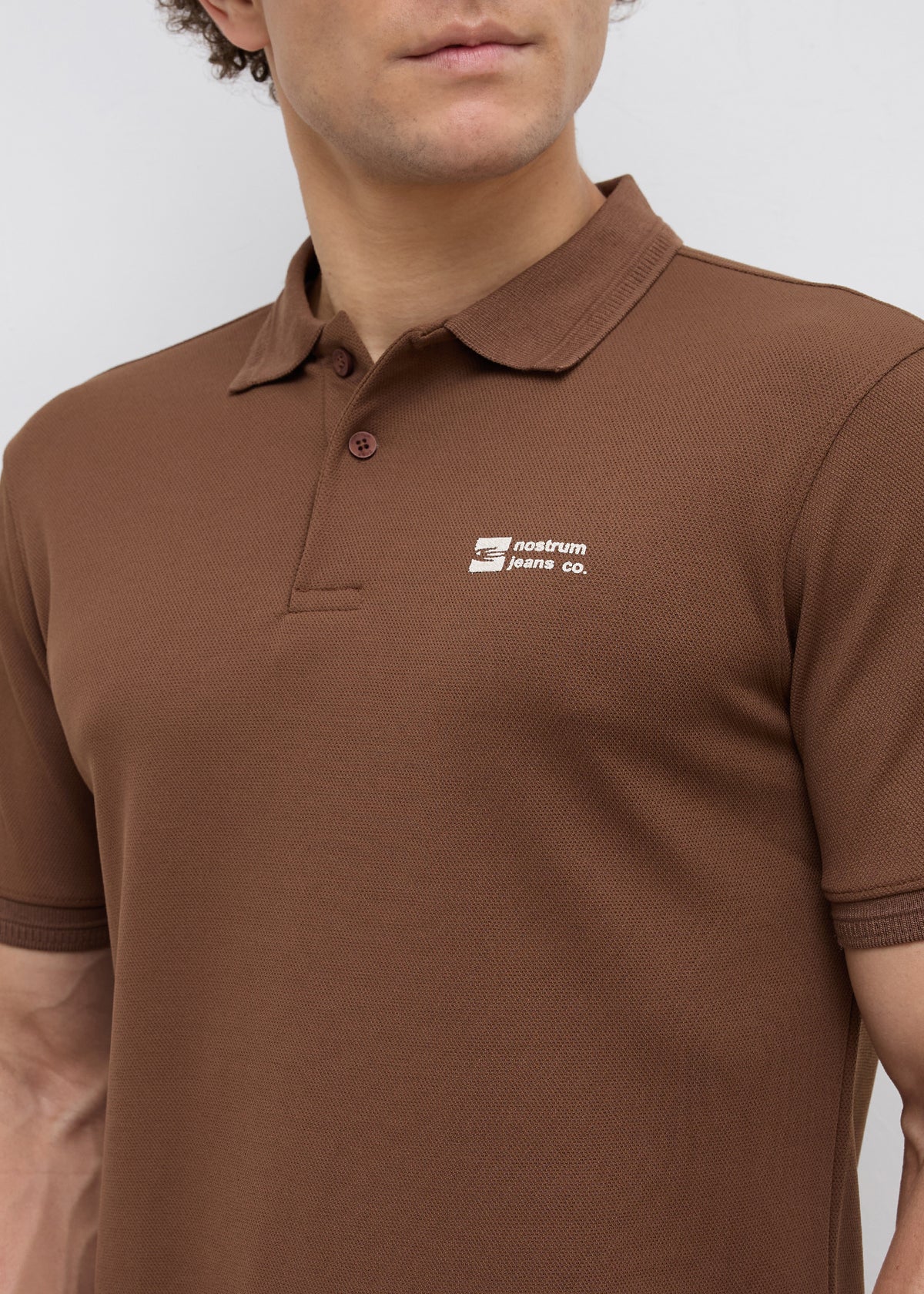 Wittman Half Sleeve Polo: Brown