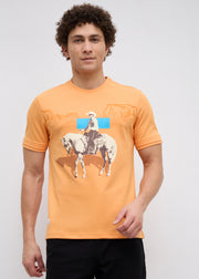 Plunkett Graphic Round Neck T-Shirt: Orange
