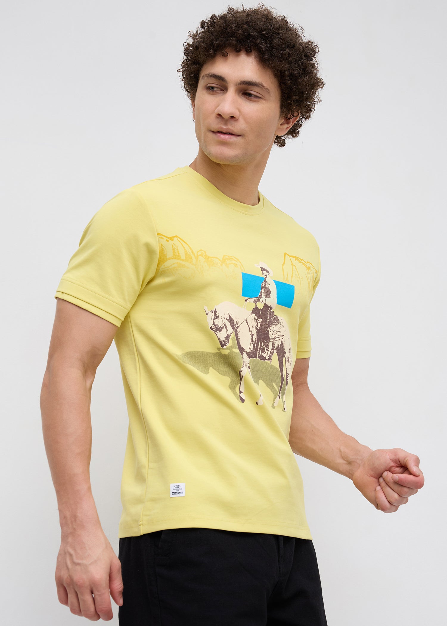 Plunkett Graphic Round Neck T-Shirt: Yellow