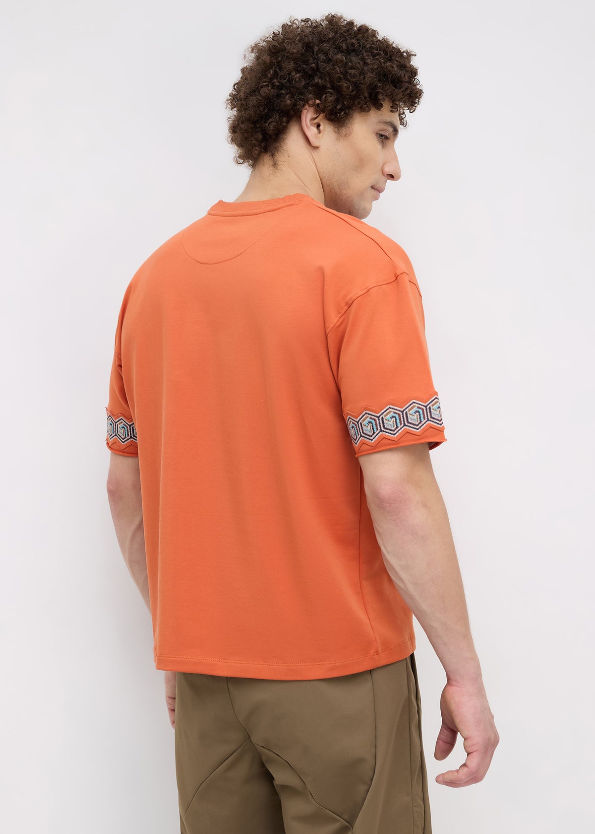Breeze Embroidered Oversized T-Shirt: Rust