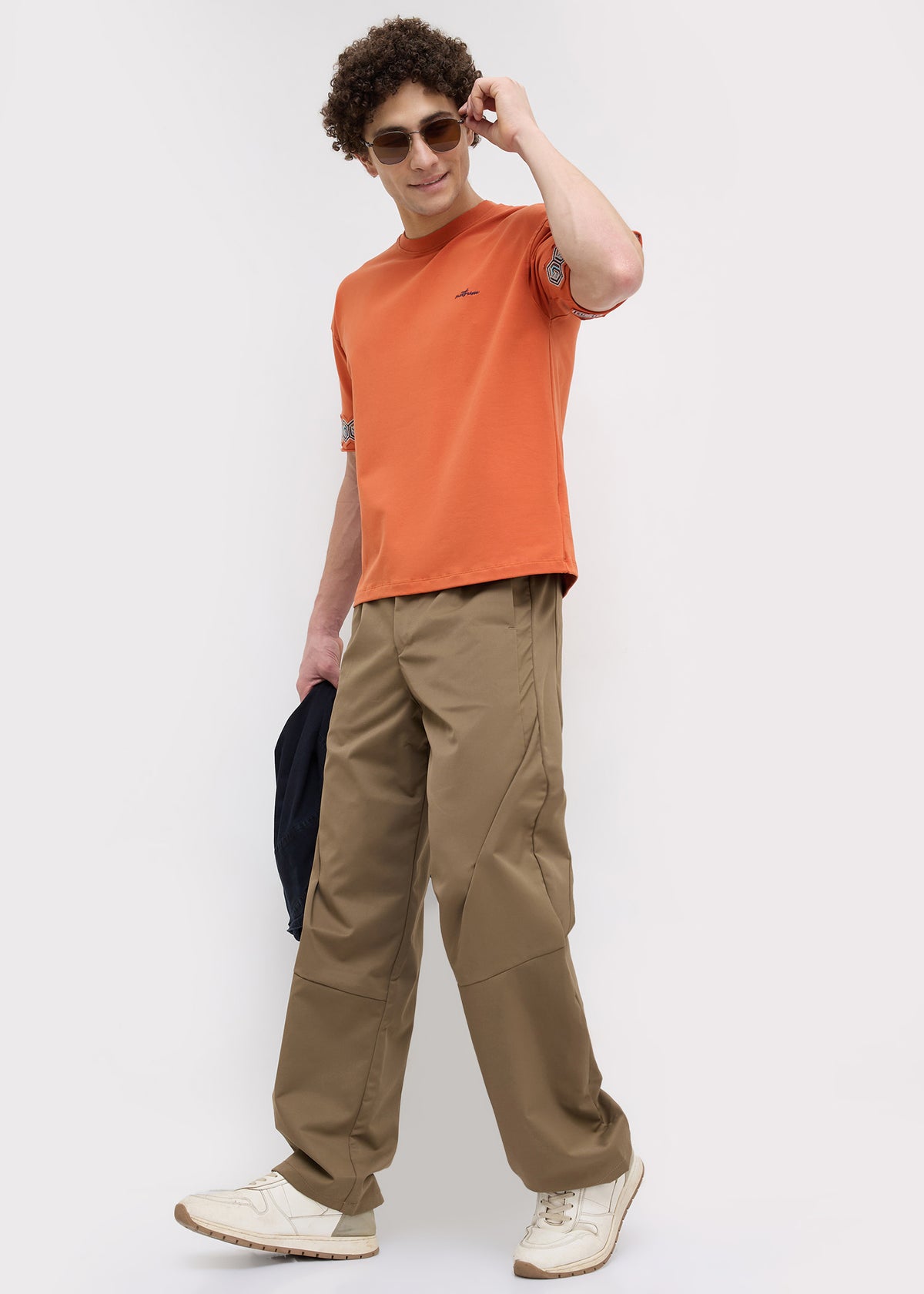 Breeze Embroidered Oversized T-Shirt: Rust
