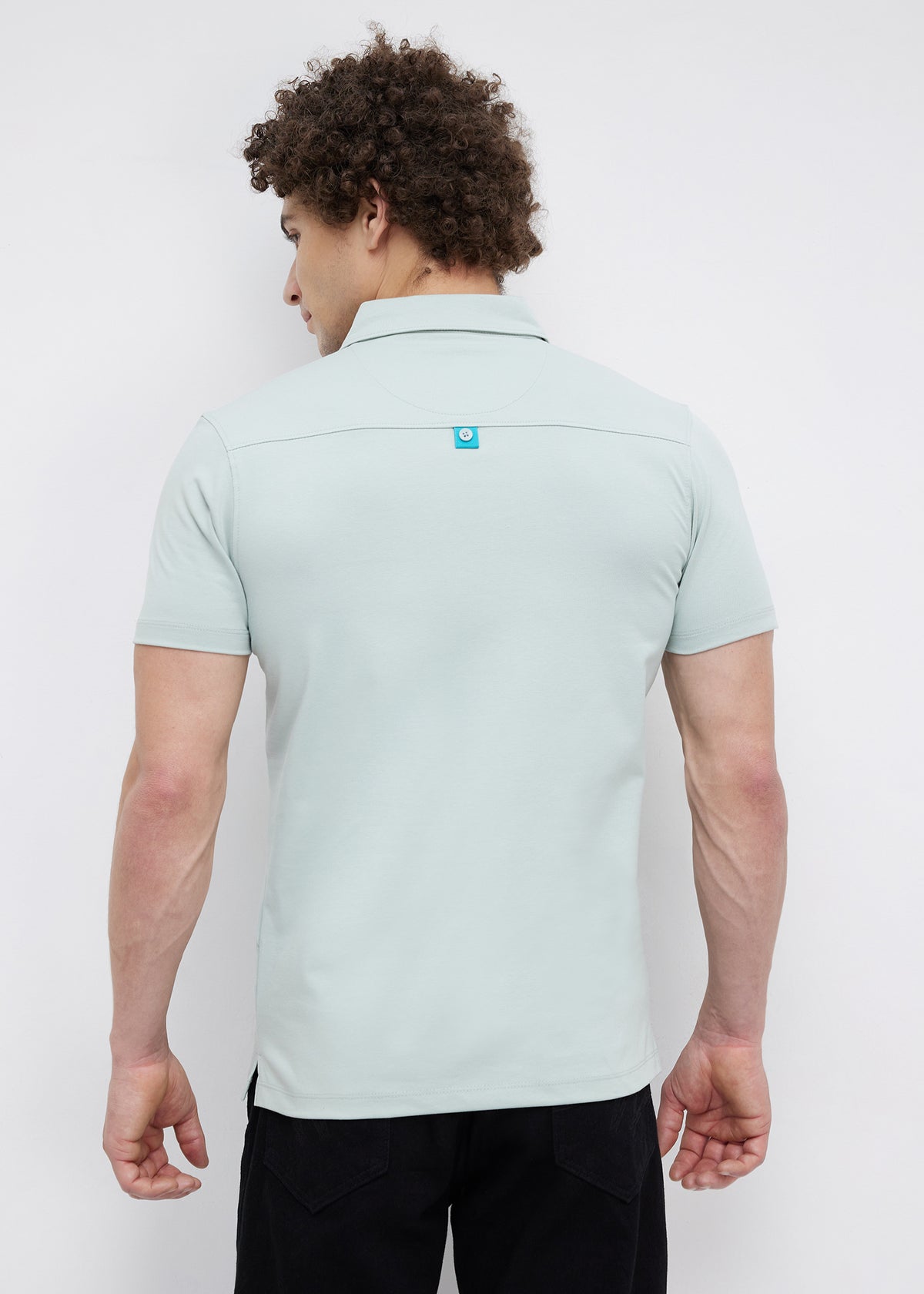 Dedication Graphic Print Polo: Sea Green