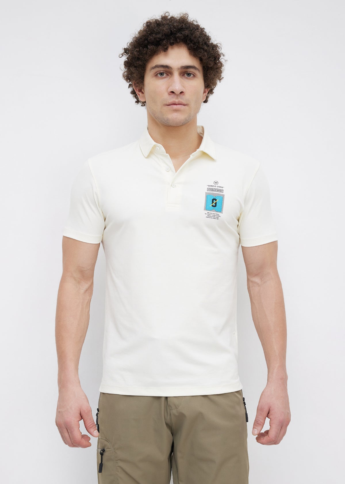 Dedication Graphic Print Polo: Off-White