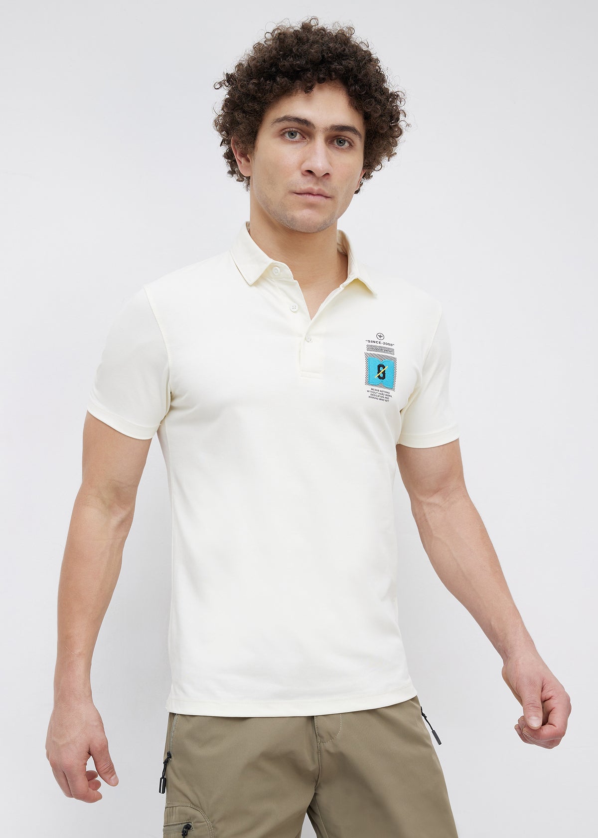 Dedication Graphic Print Polo: Off-White