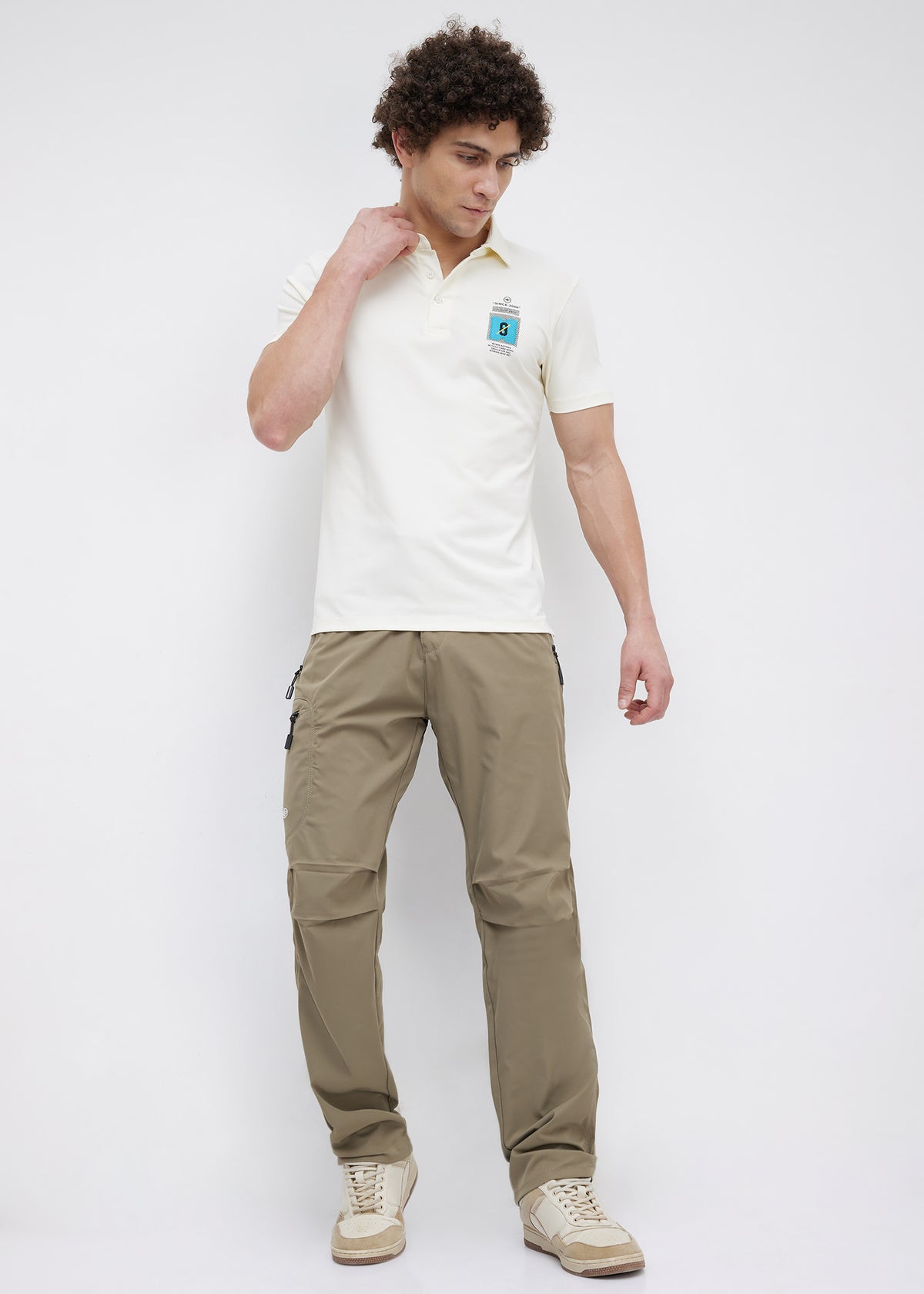 Dedication Graphic Print Polo: Off-White
