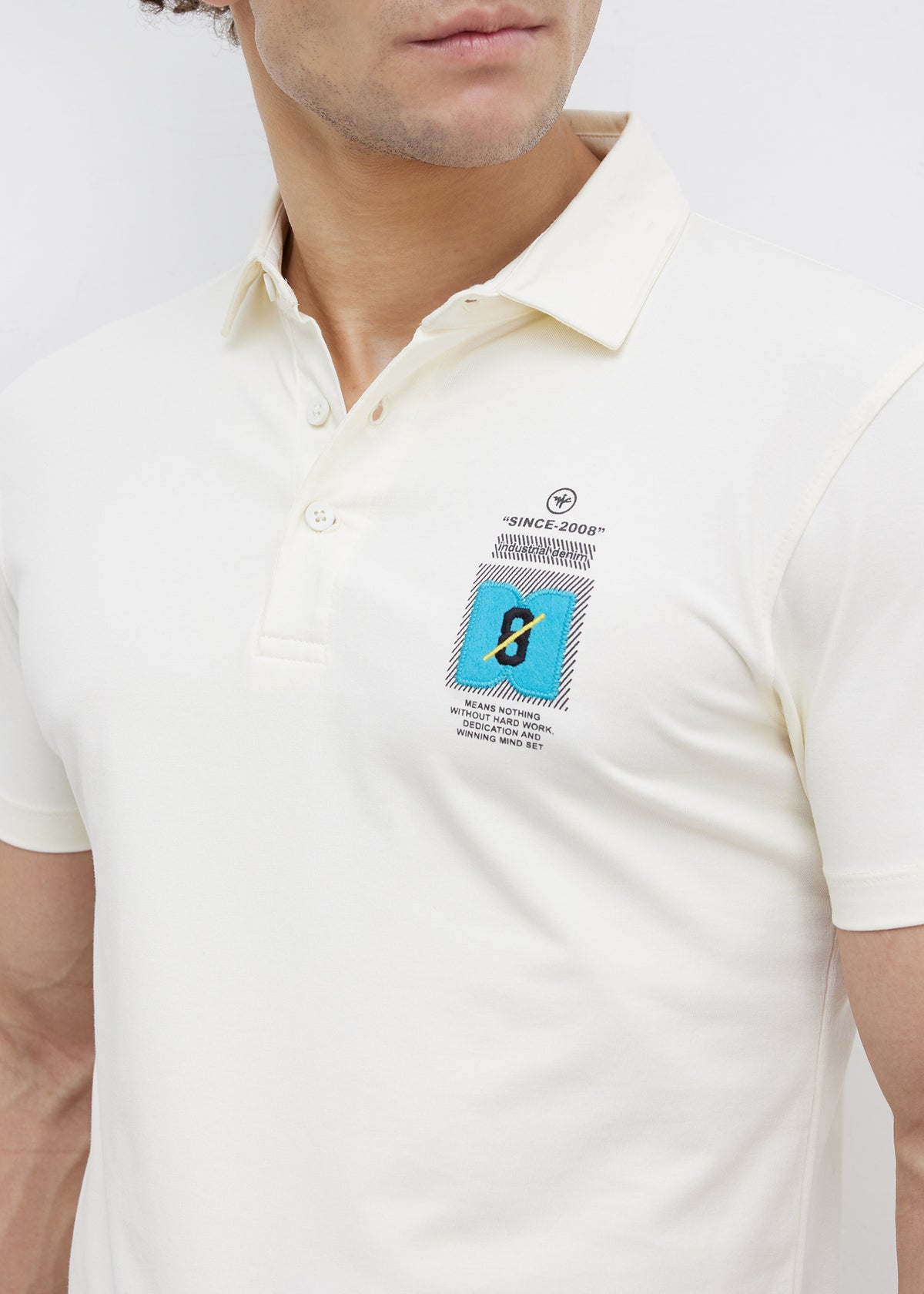 Dedication Graphic Print Polo: Off-White
