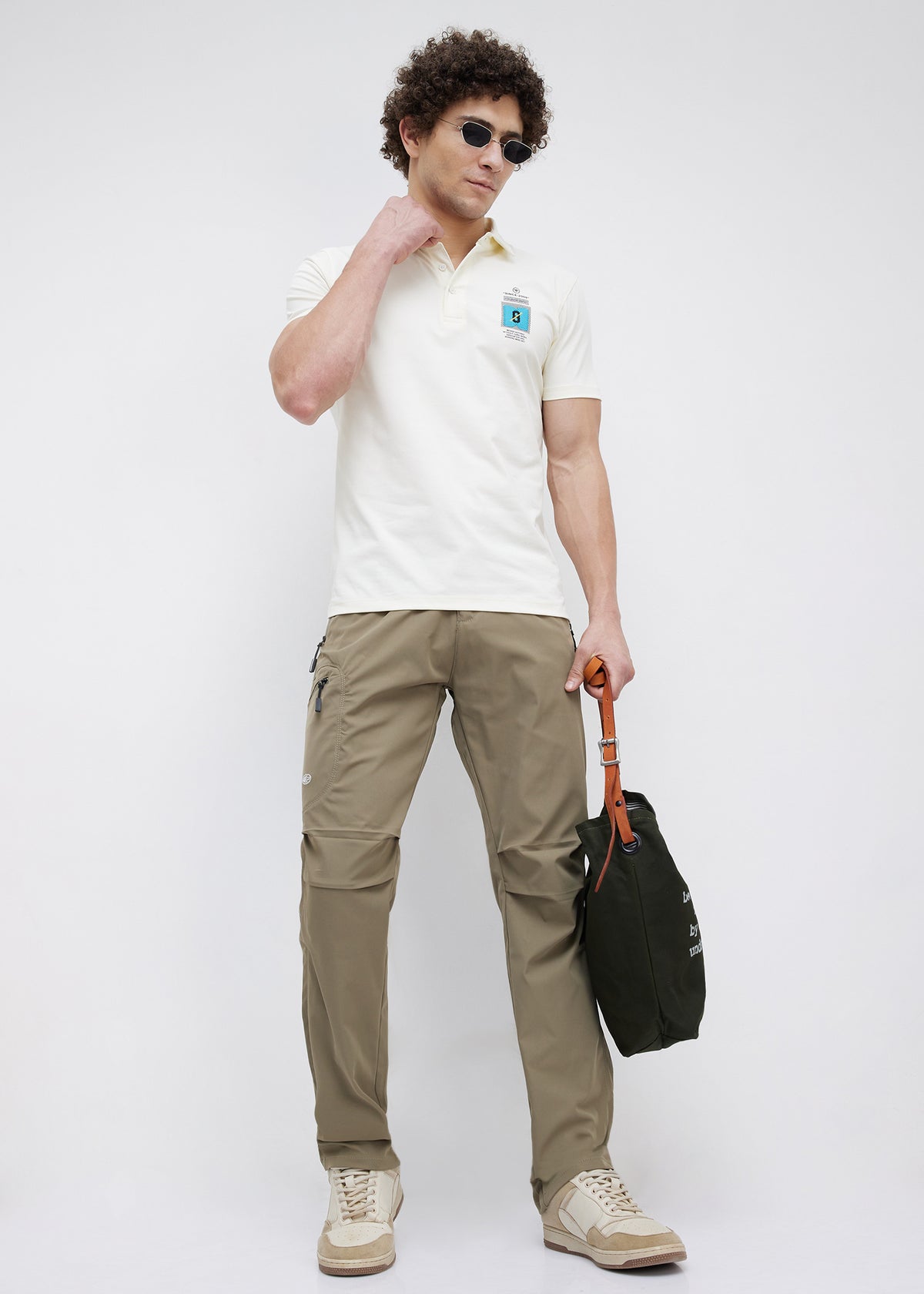 Dedication Graphic Print Polo: Off-White