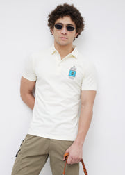 Dedication Graphic Print Polo: Off-White