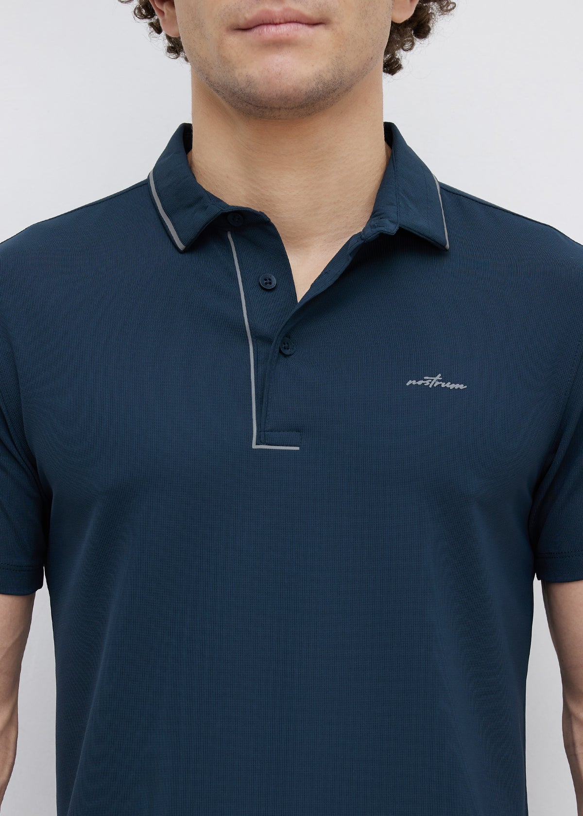 Mullet Half Sleeve Polo: D.Blue