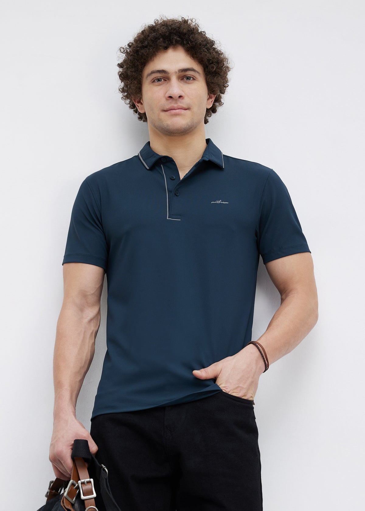 Mullet Half Sleeve Polo: D.Blue