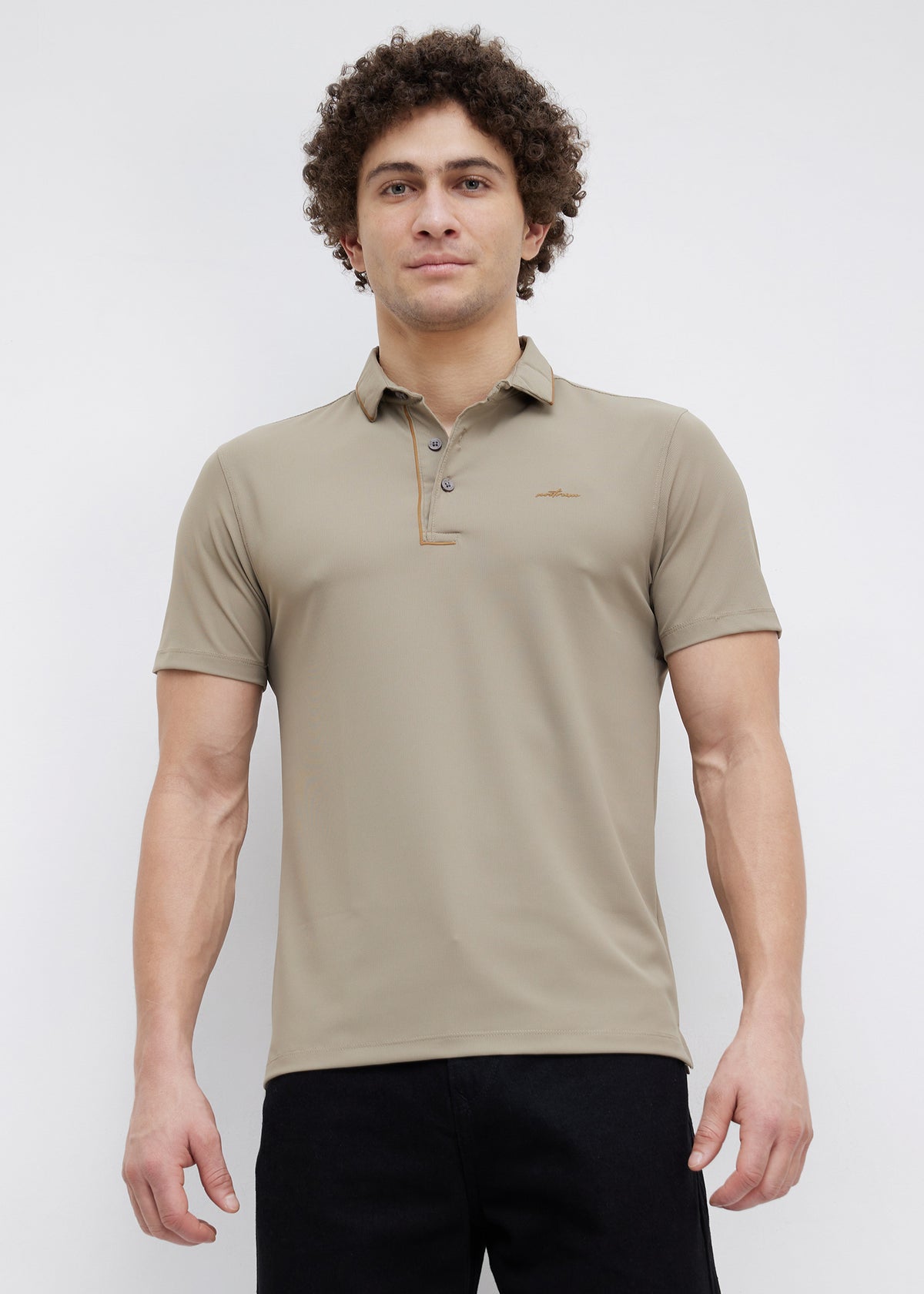 Mullet Half Sleeve Polo: Khaki