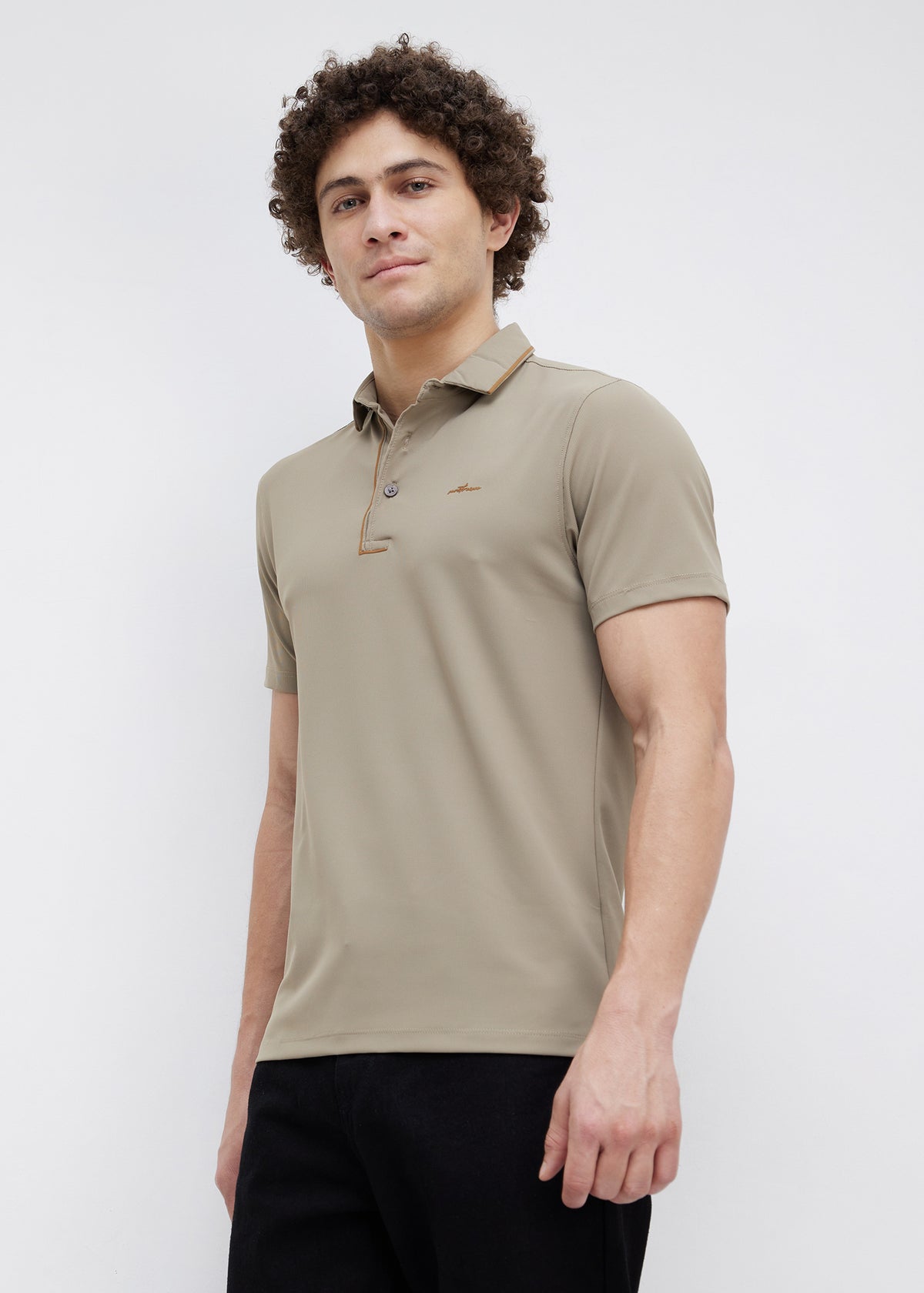 Mullet Half Sleeve Polo: Khaki