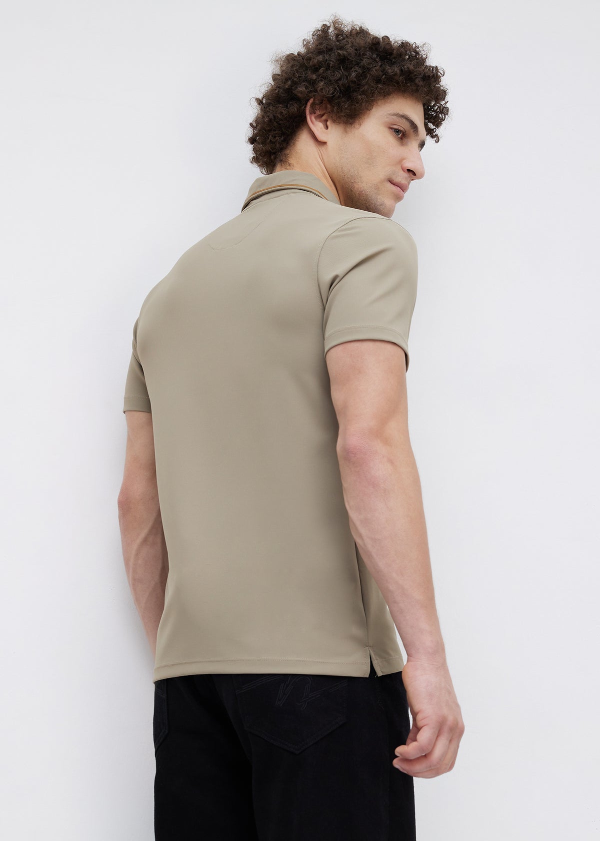 Mullet Half Sleeve Polo: Khaki