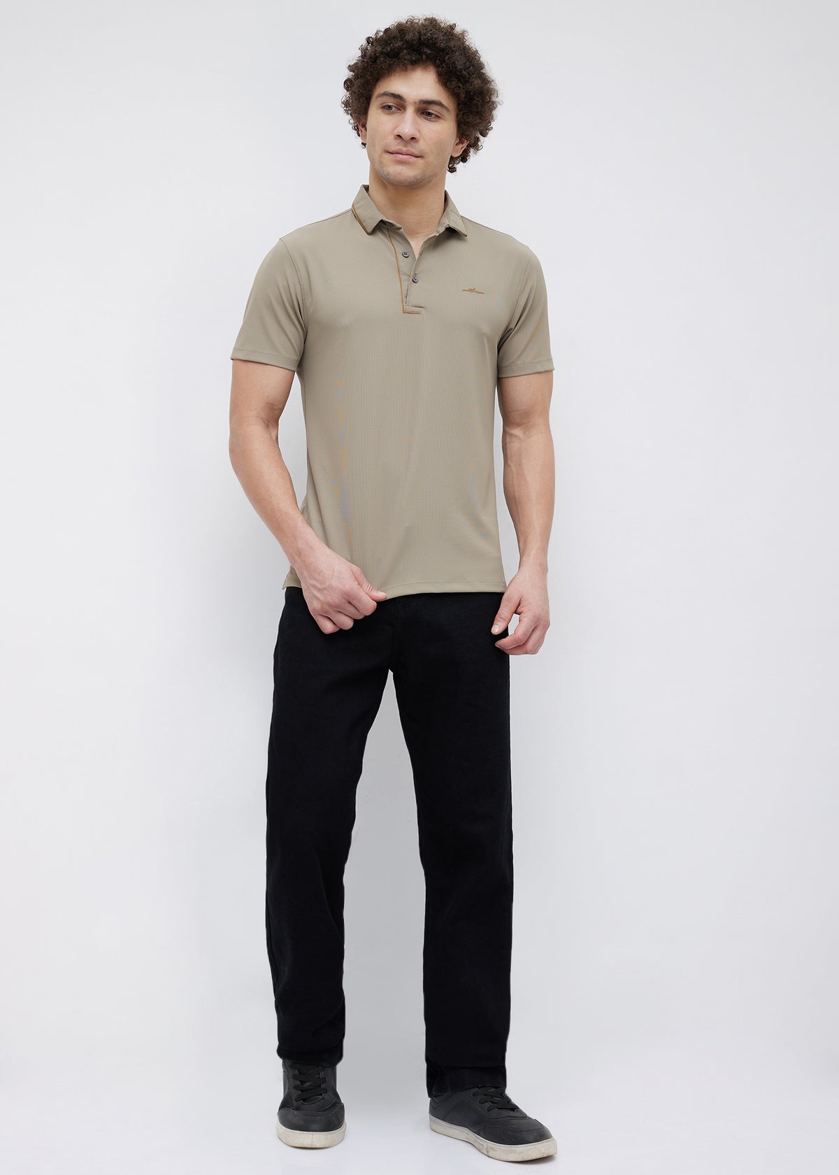 Mullet Half Sleeve Polo: Khaki