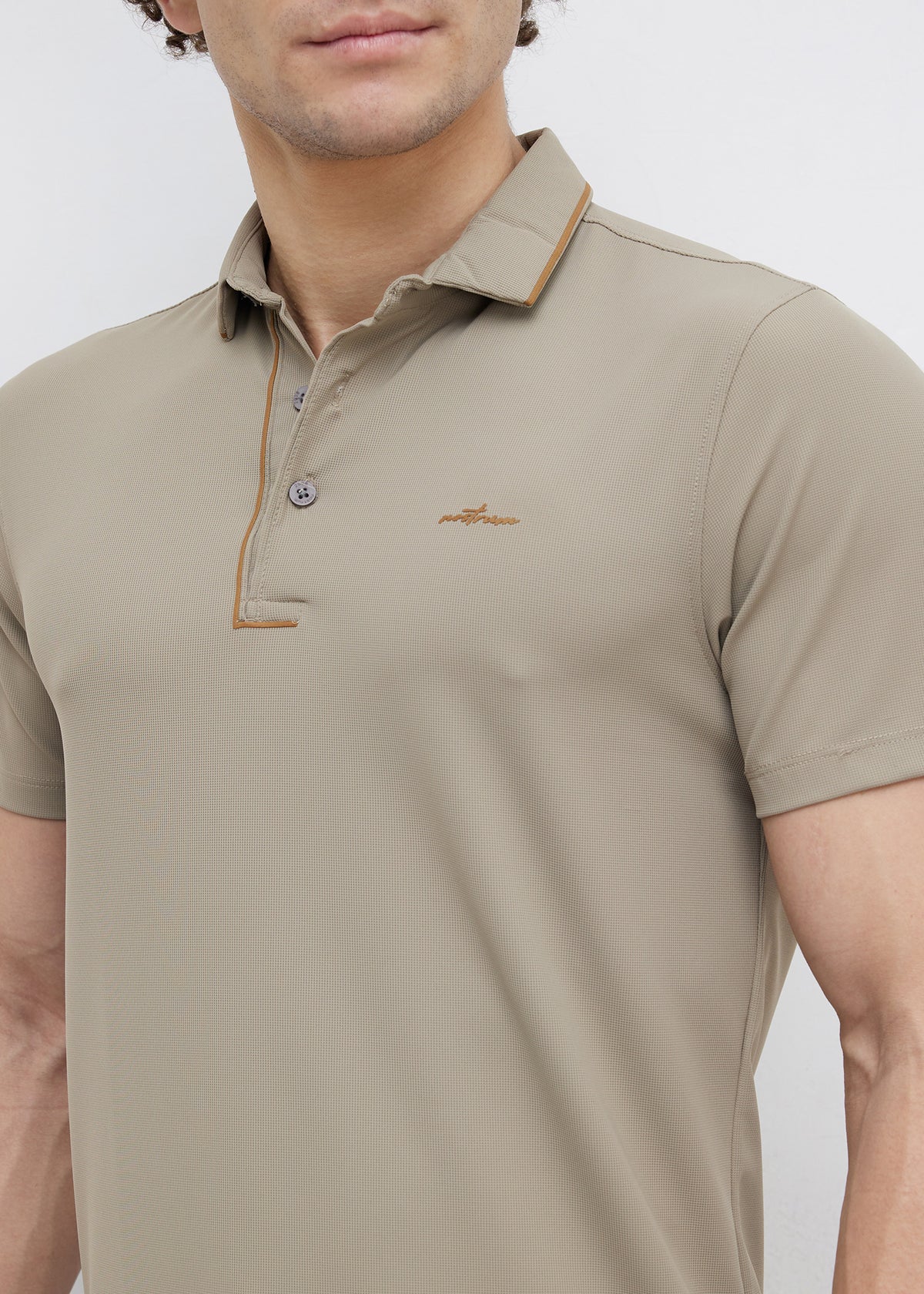 Mullet Half Sleeve Polo: Khaki