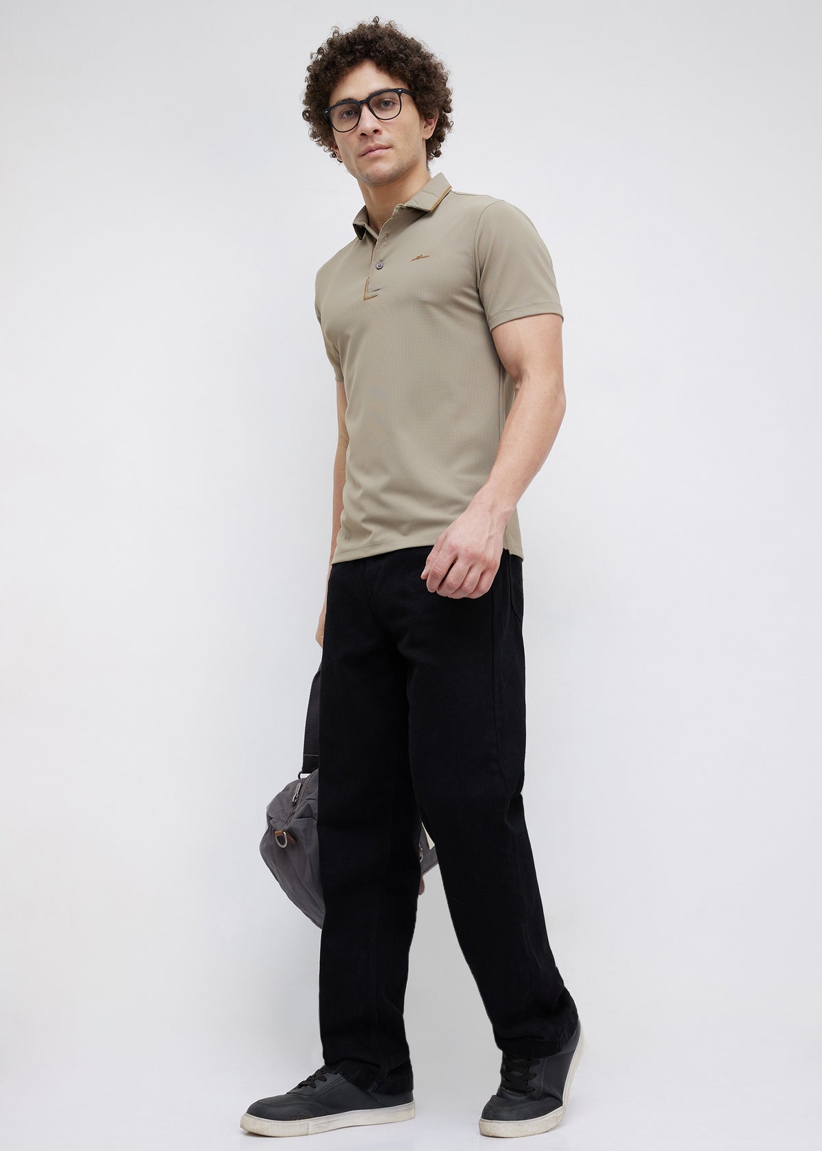 Mullet Half Sleeve Polo: Khaki