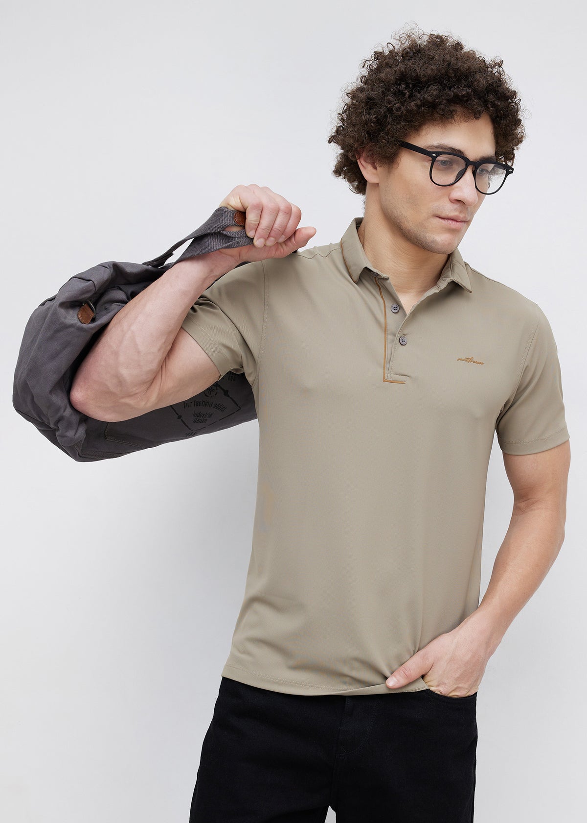 Mullet Half Sleeve Polo: Khaki