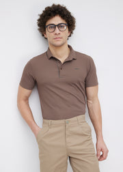 Mullet Half Sleeve Polo: Brown