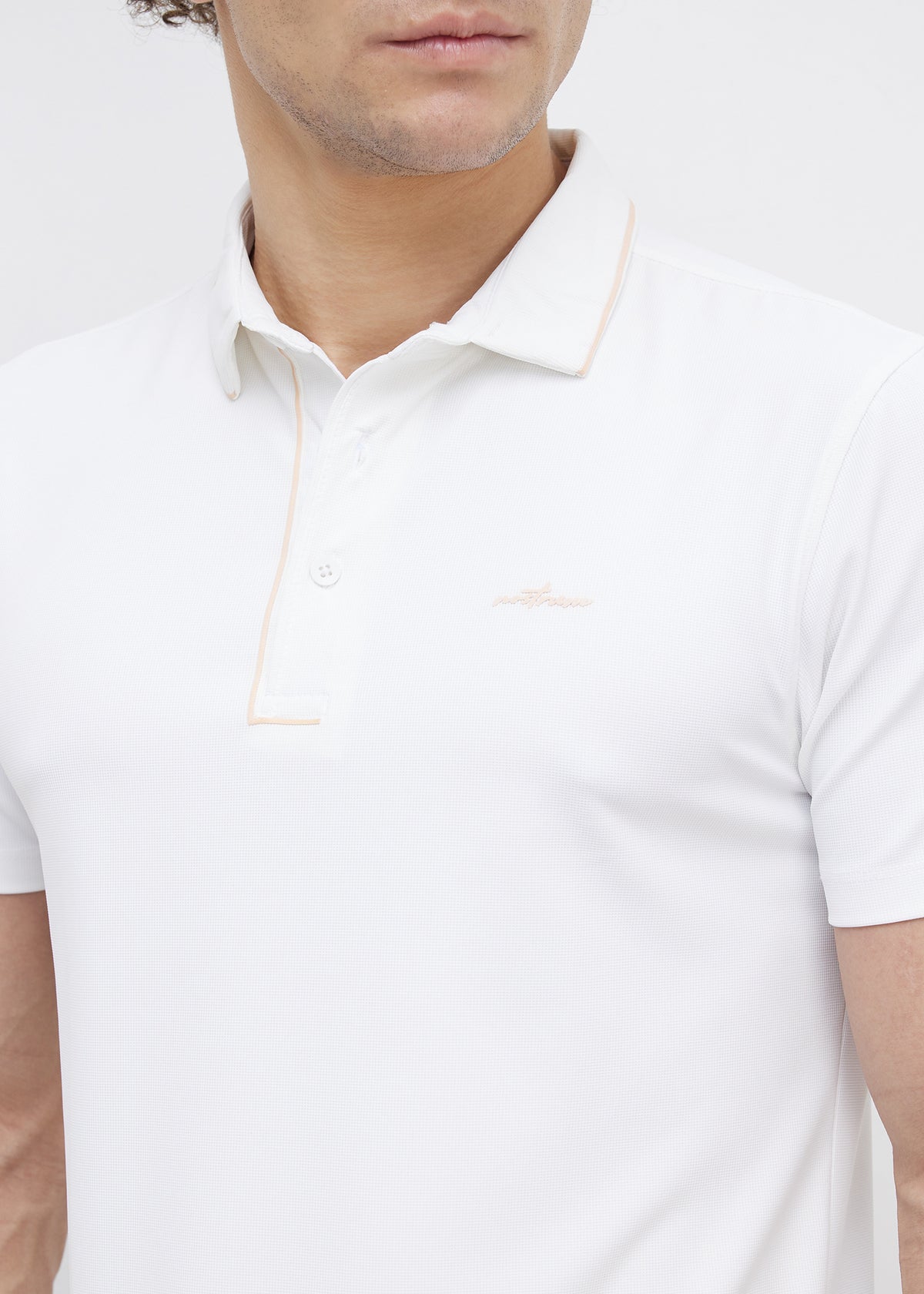 Mullet Half Sleeve Polo: White