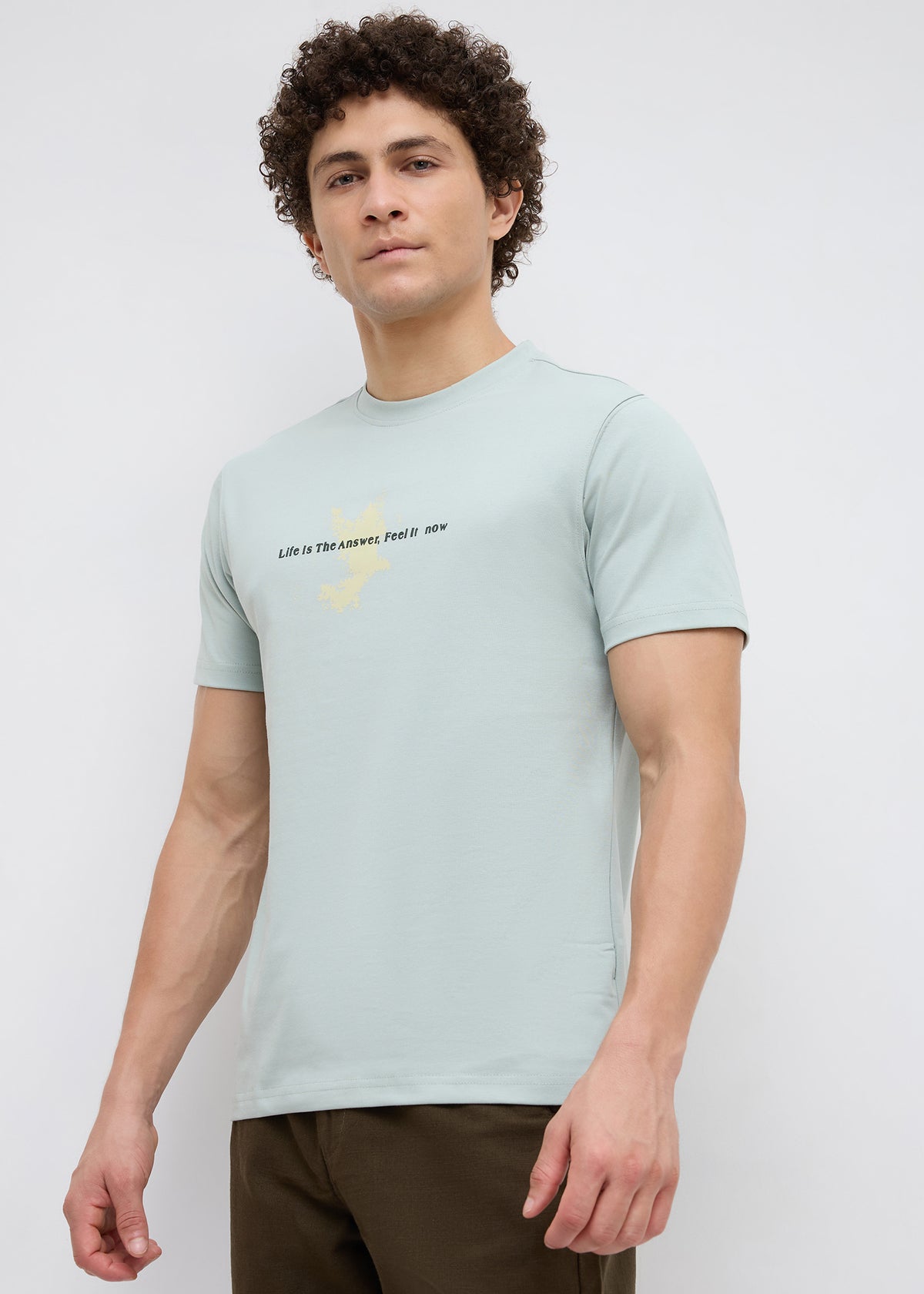 Matrix Half Sleeve Graphic T-Shirt: S.Green