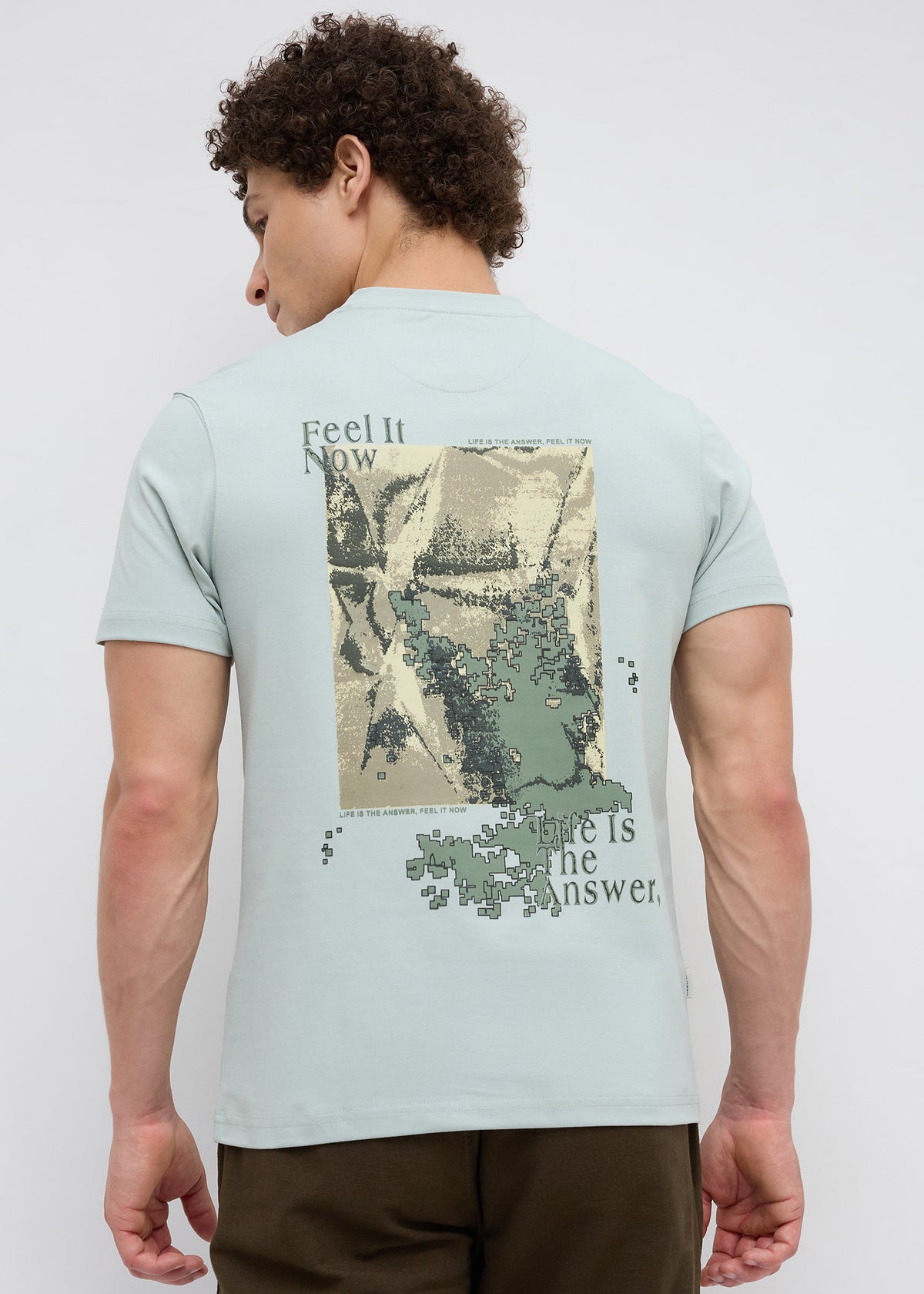 Matrix Half Sleeve Graphic T-Shirt: S.Green
