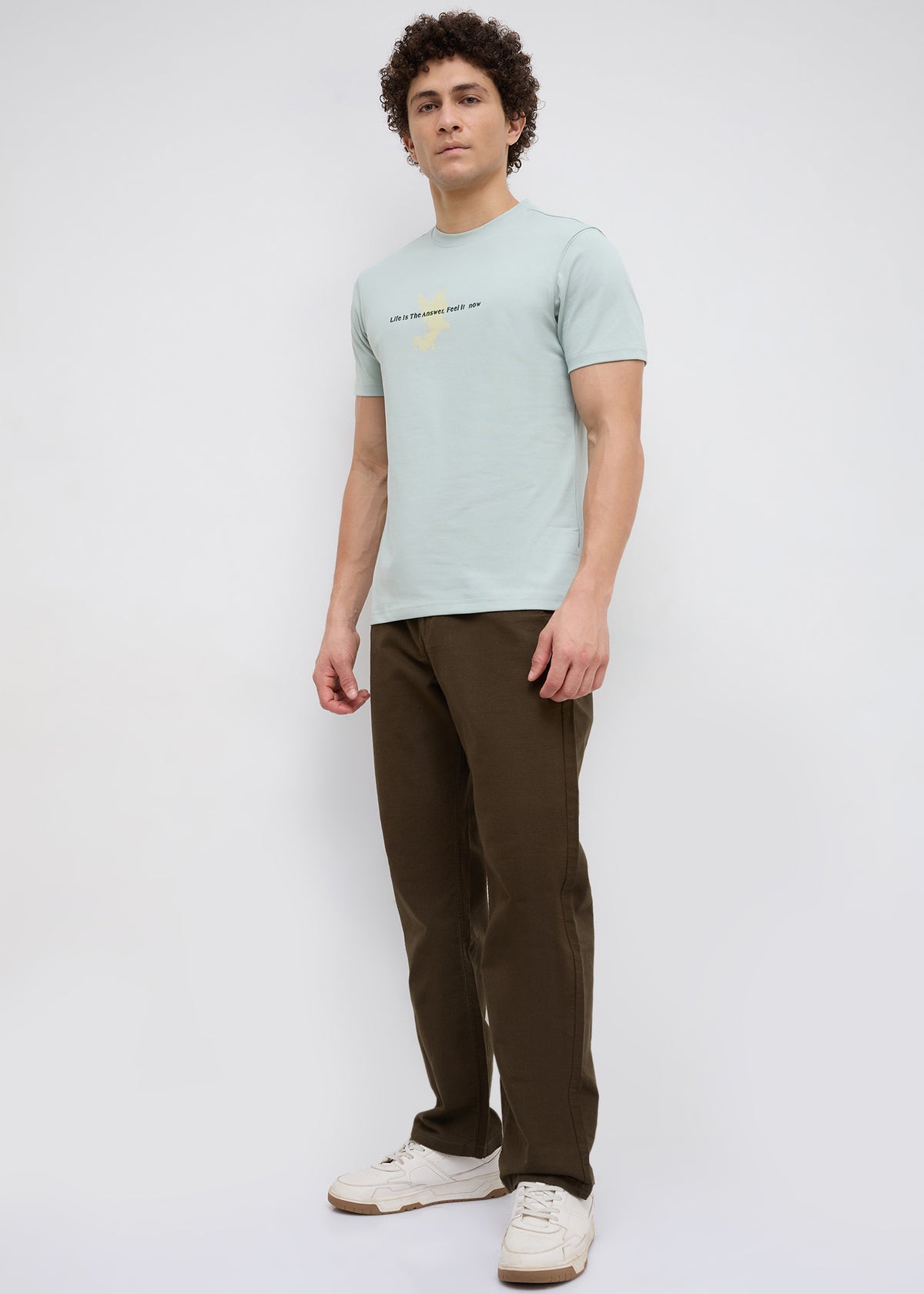 Matrix Half Sleeve Graphic T-Shirt: S.Green