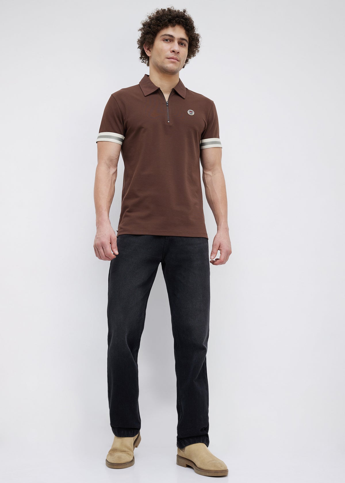 Fishlock Zip Polo: Brown