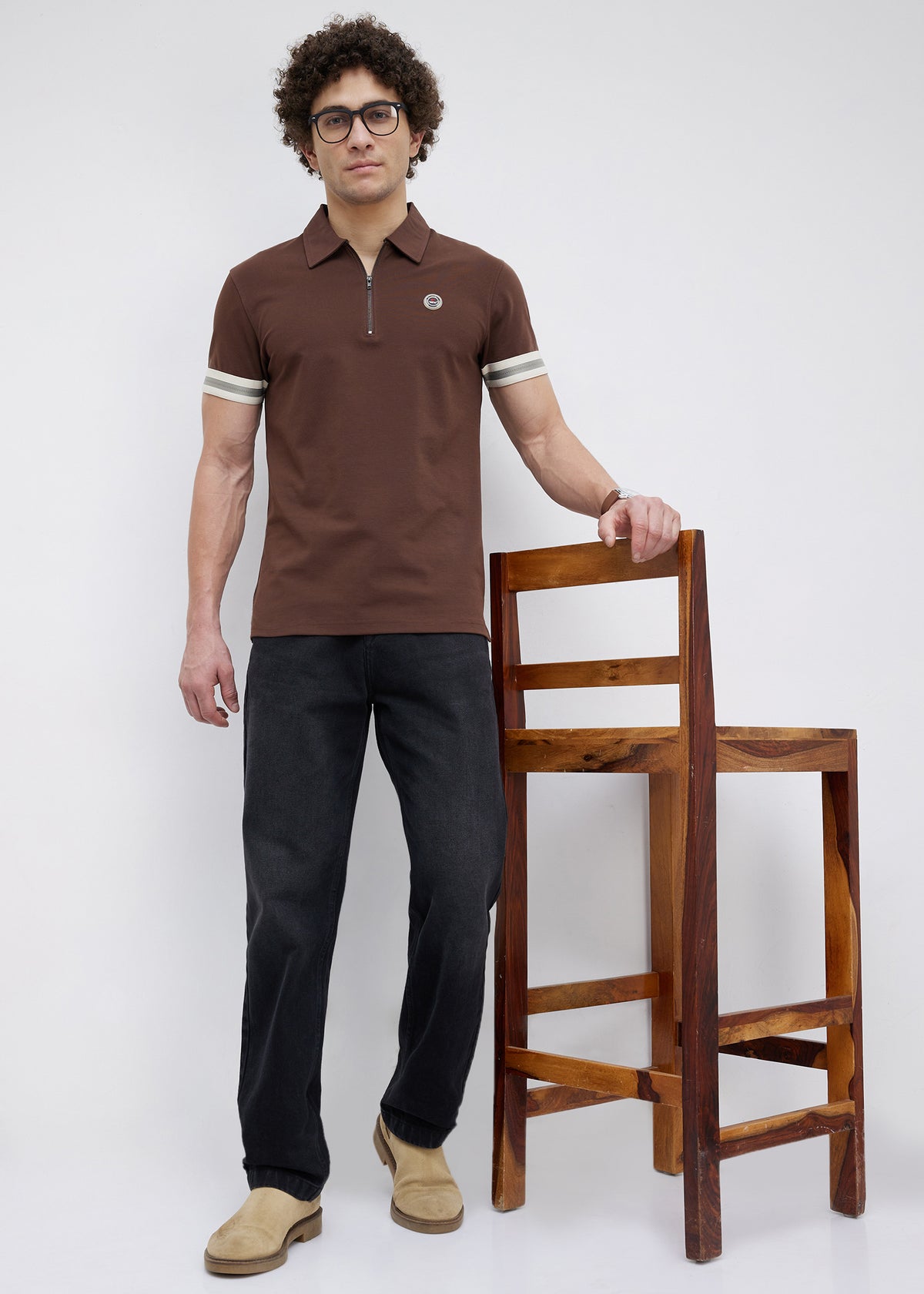 Fishlock Zip Polo: Brown