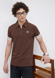 Fishlock Zip Polo: Brown