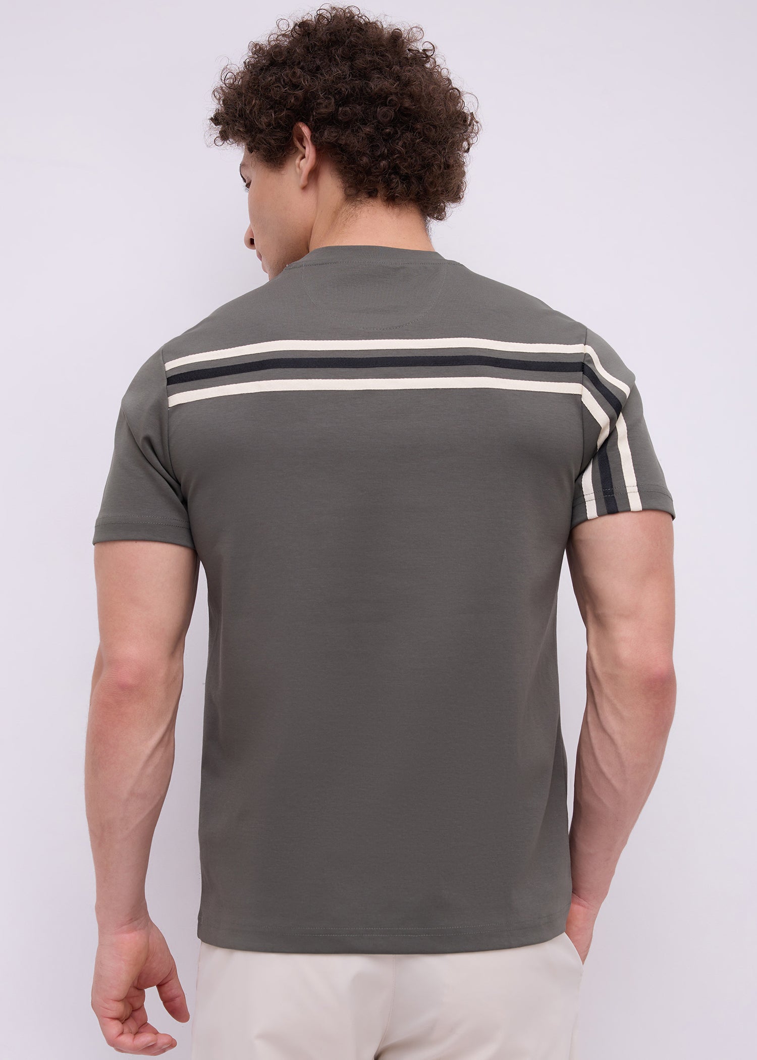 Unped Signature Stripe Detail T-Shirt