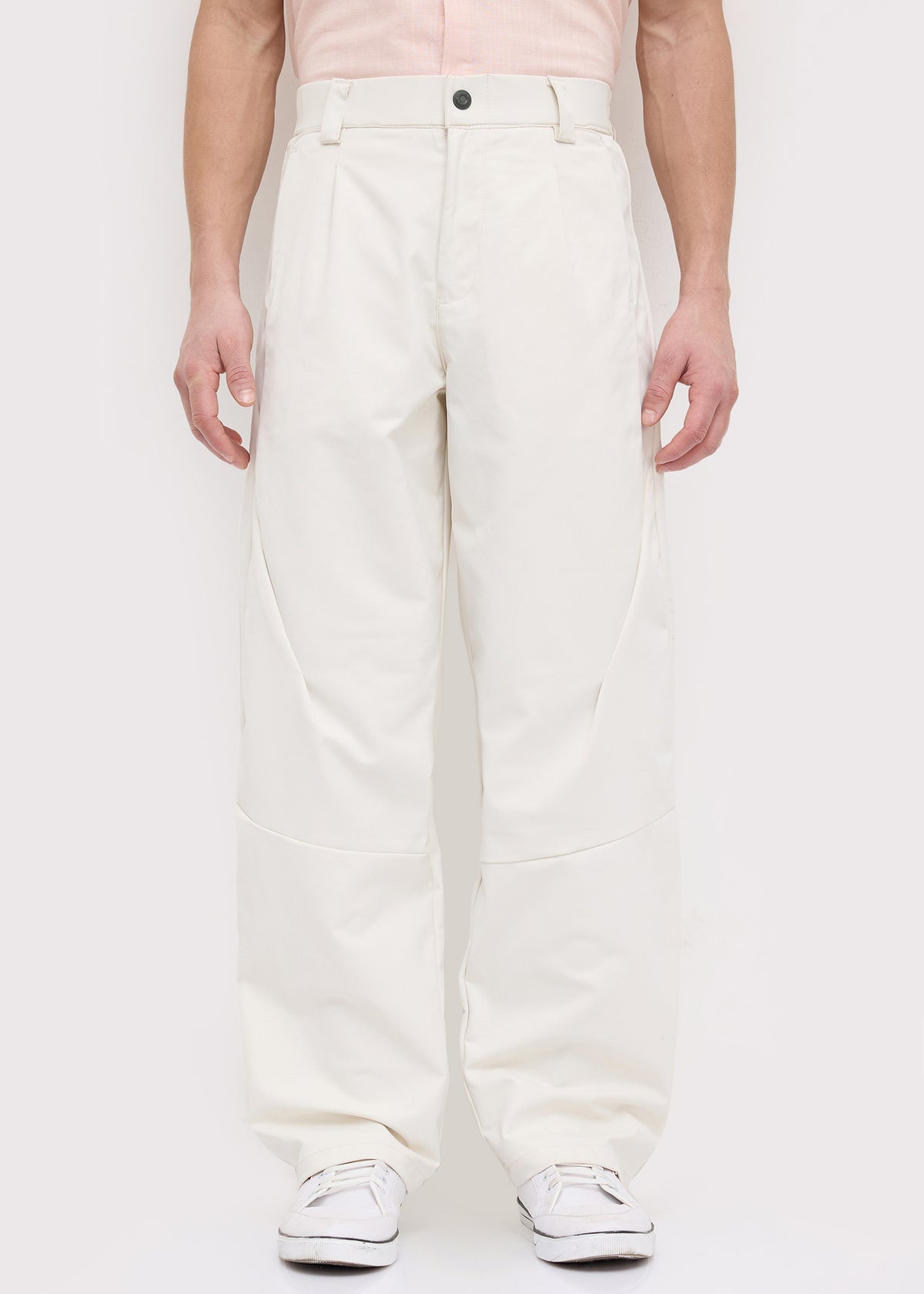 Yager Extra Baggy Trousers: Cream
