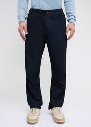 Matola Drawcord Panelled Jeans: Navy