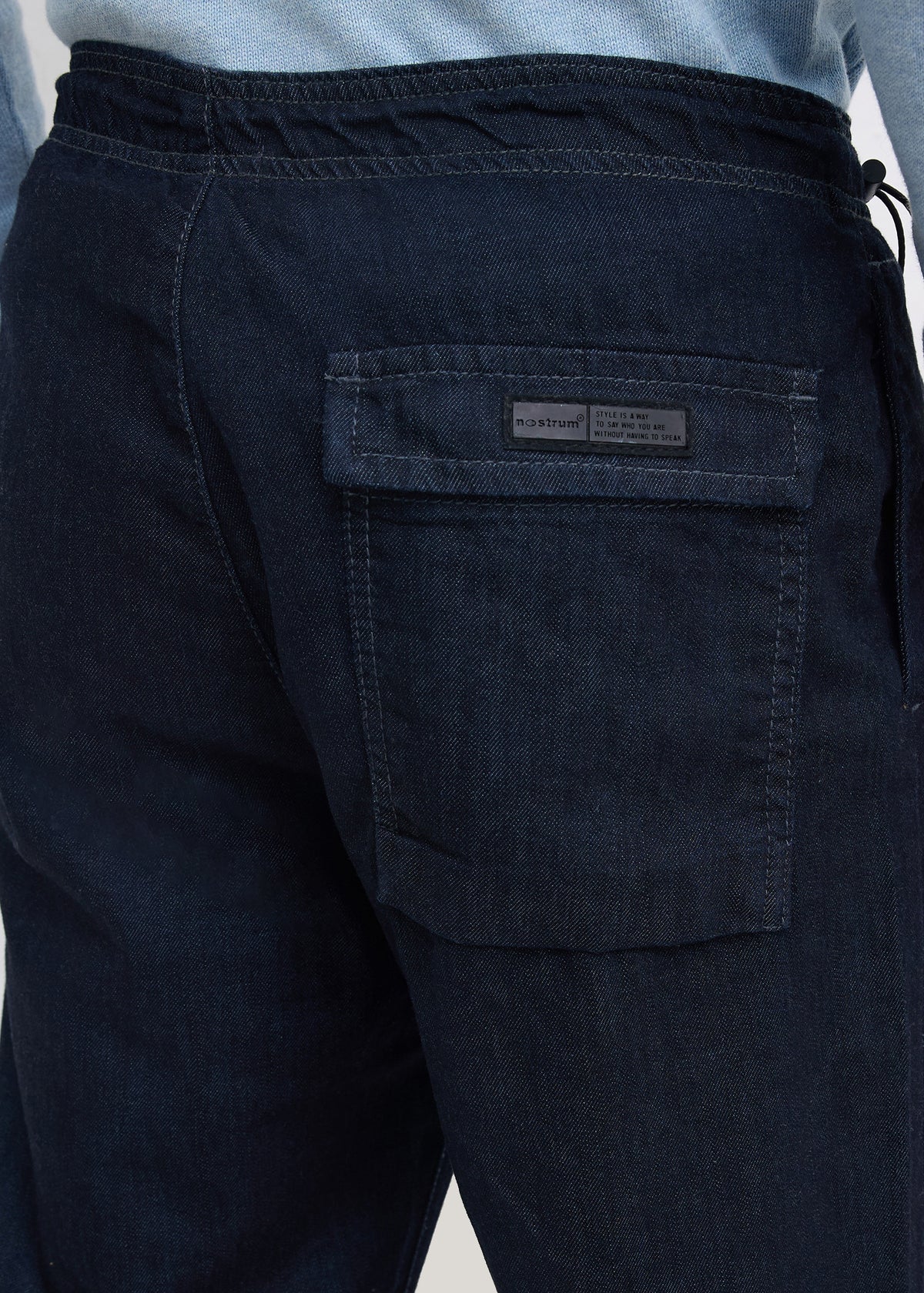 Matola Drawcord Panelled Jeans: Navy