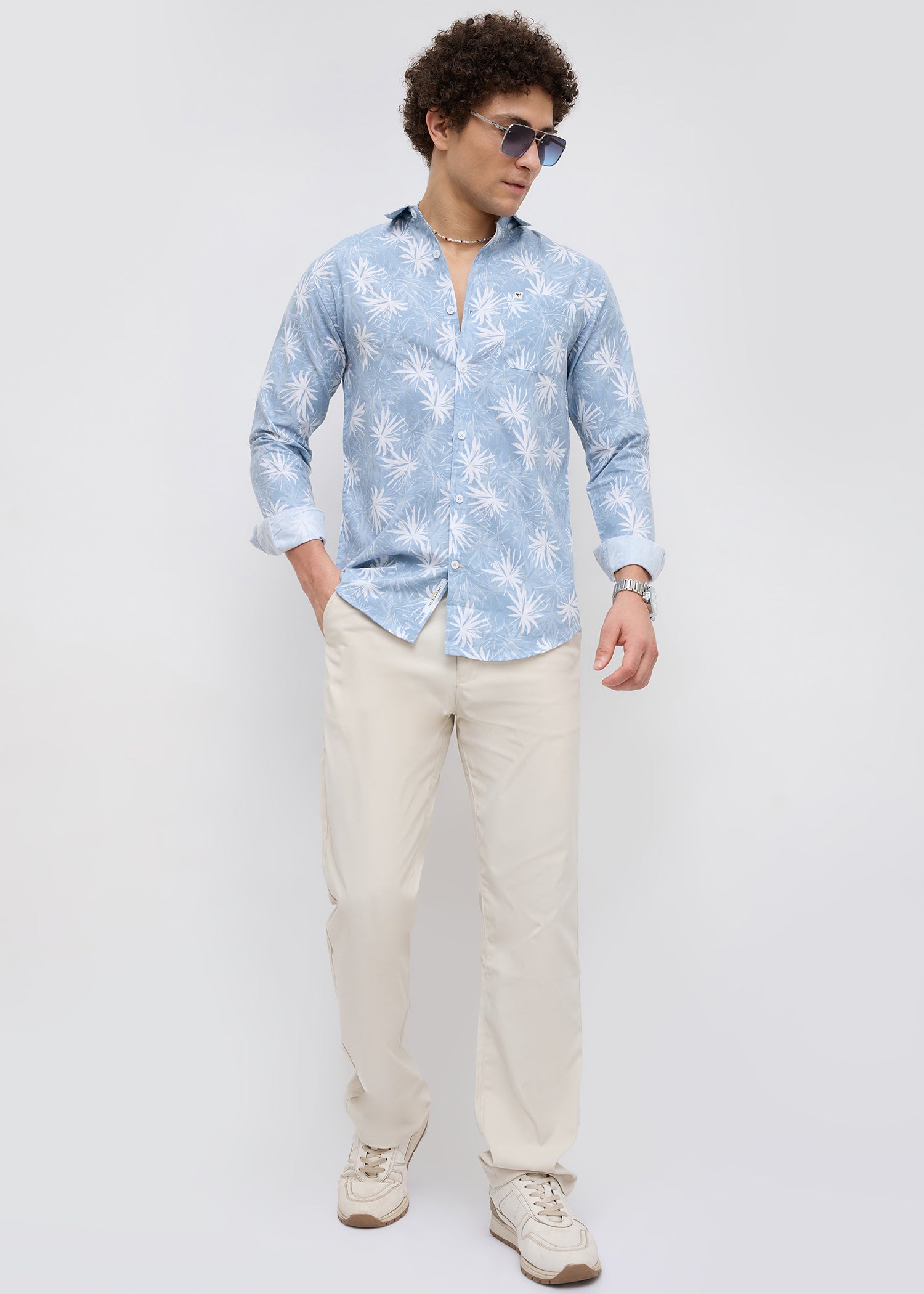 Banked Cotton Trouser: Beige