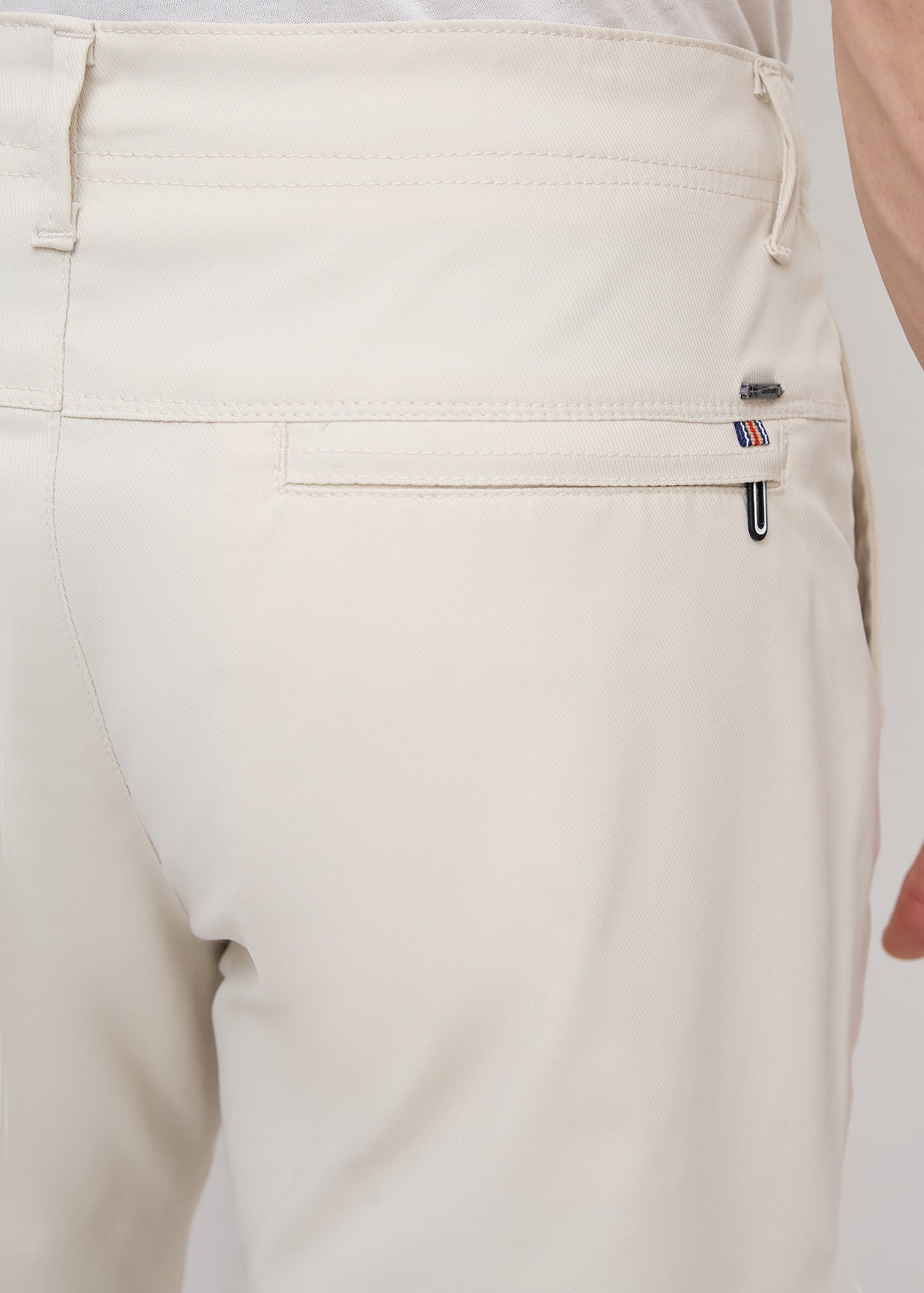 Banked Cotton Trouser: Beige
