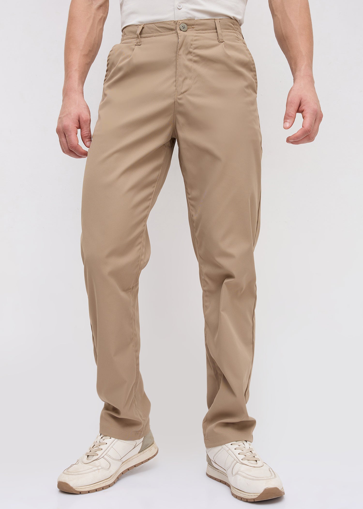 Banked Cotton Trouser: Khaki