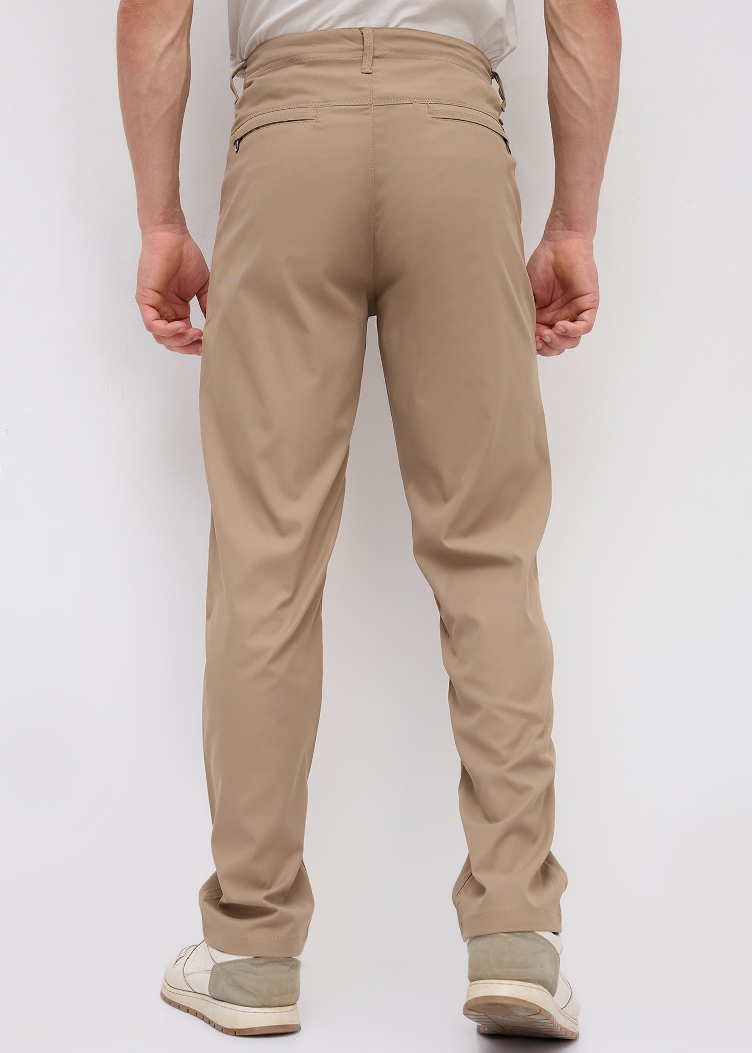 Banked Cotton Trouser: Khaki