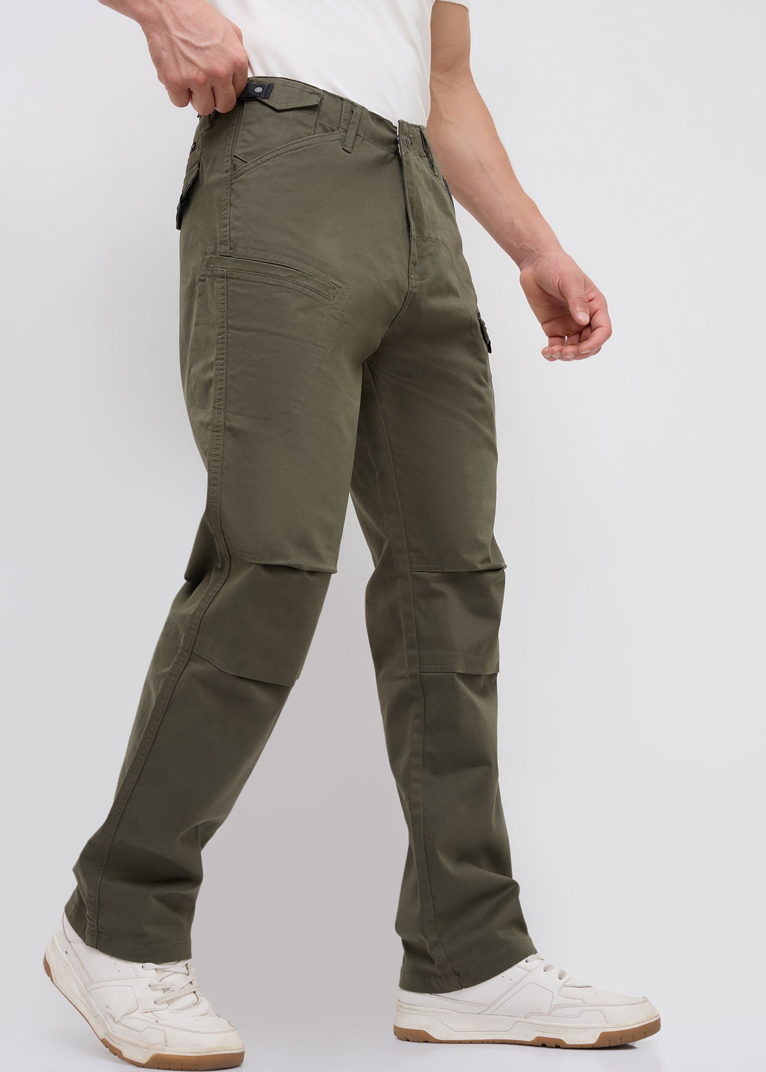 Foya Polycotton Cargo: Olive