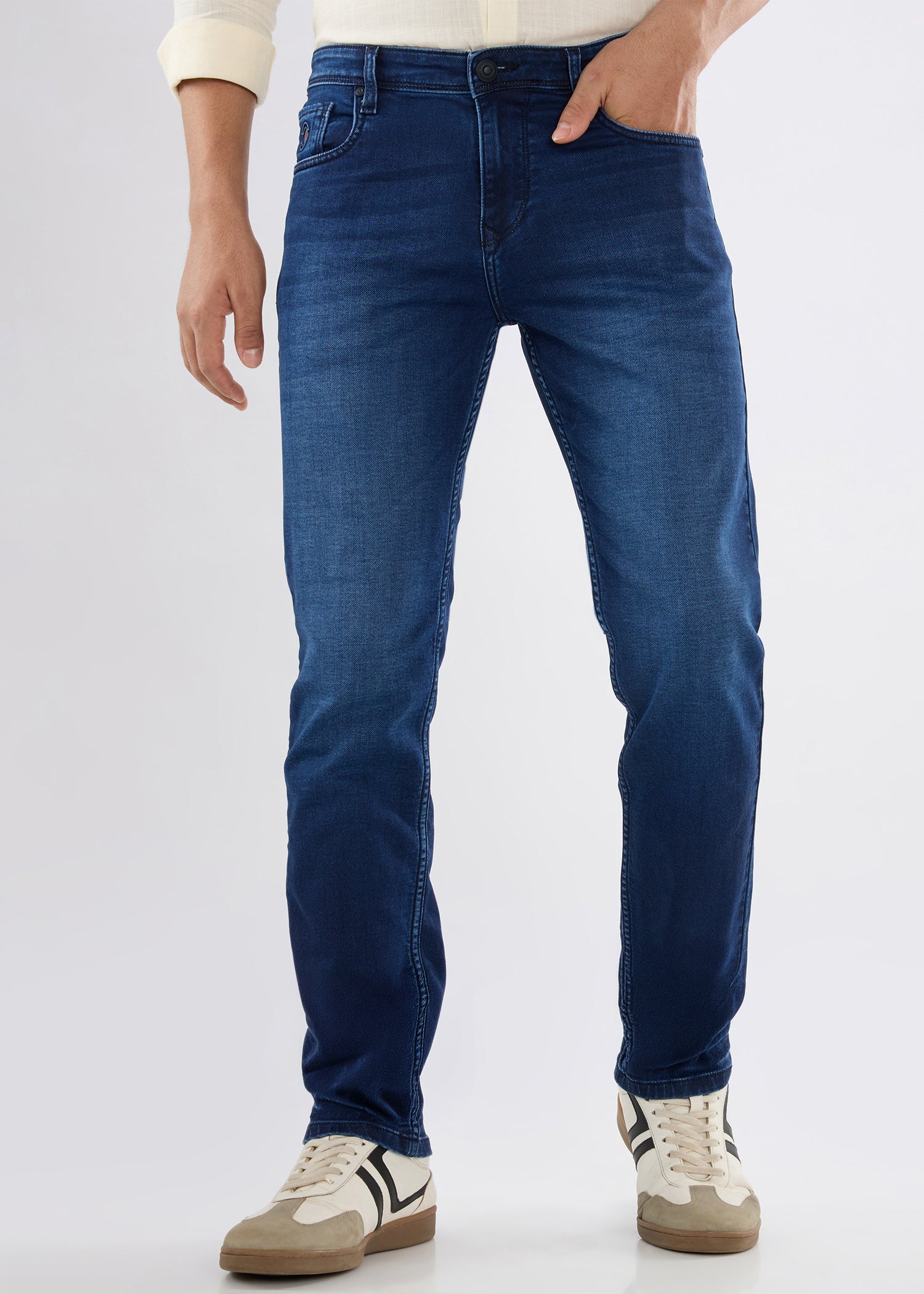 Nostrum Dolovi A Regular Fit Navy Blue Denim Jeans for Men
