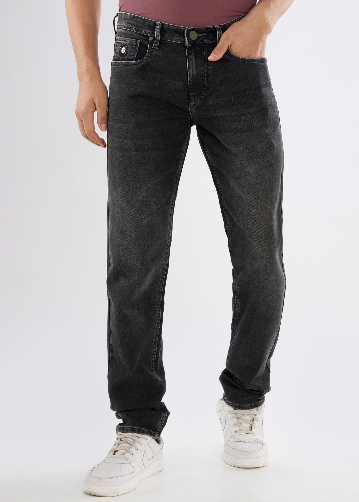 Nostrum Dolovi H Regular Fit Charcoal Denim Jeans for Men