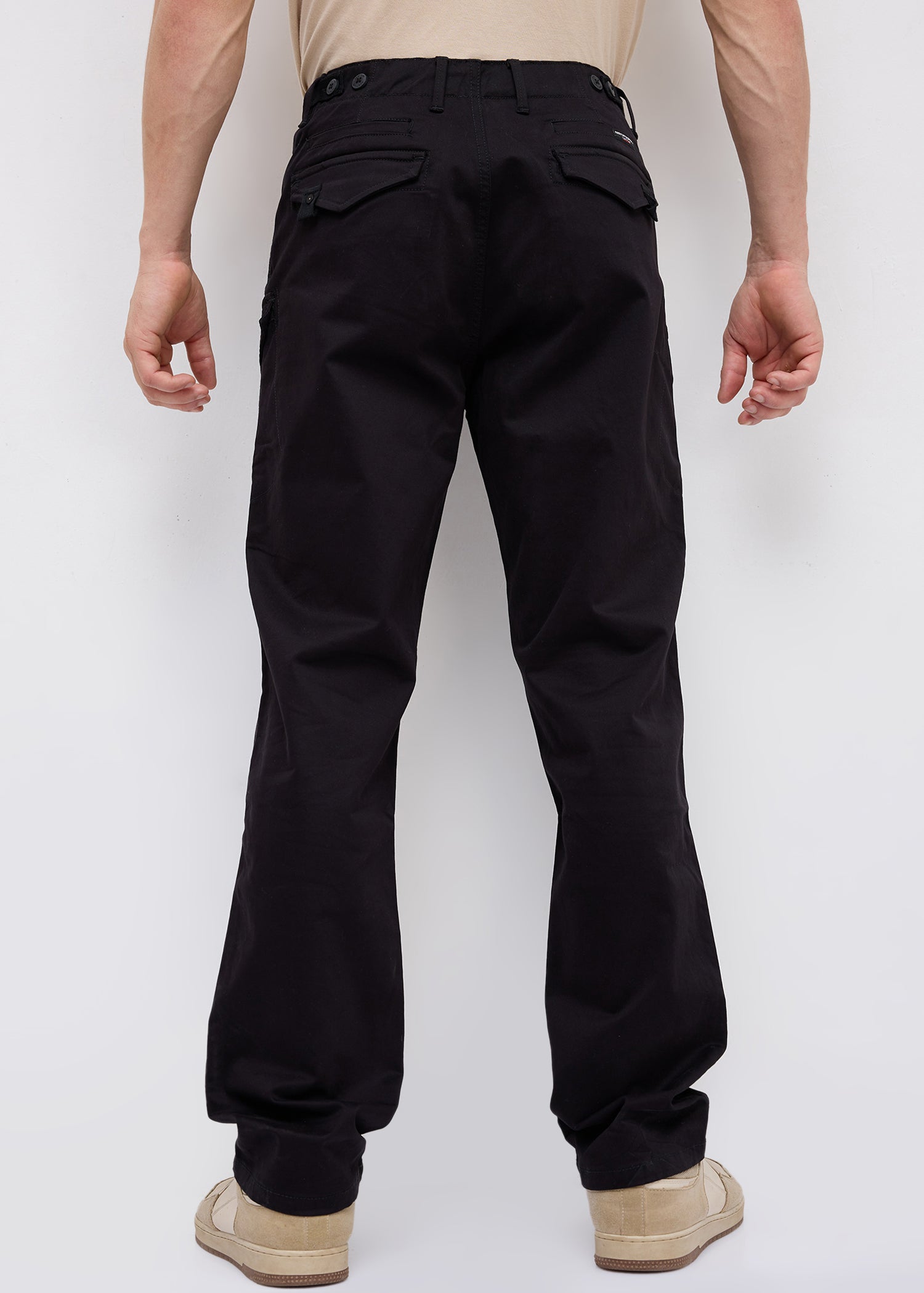 Foya Polycotton Cargo: Black