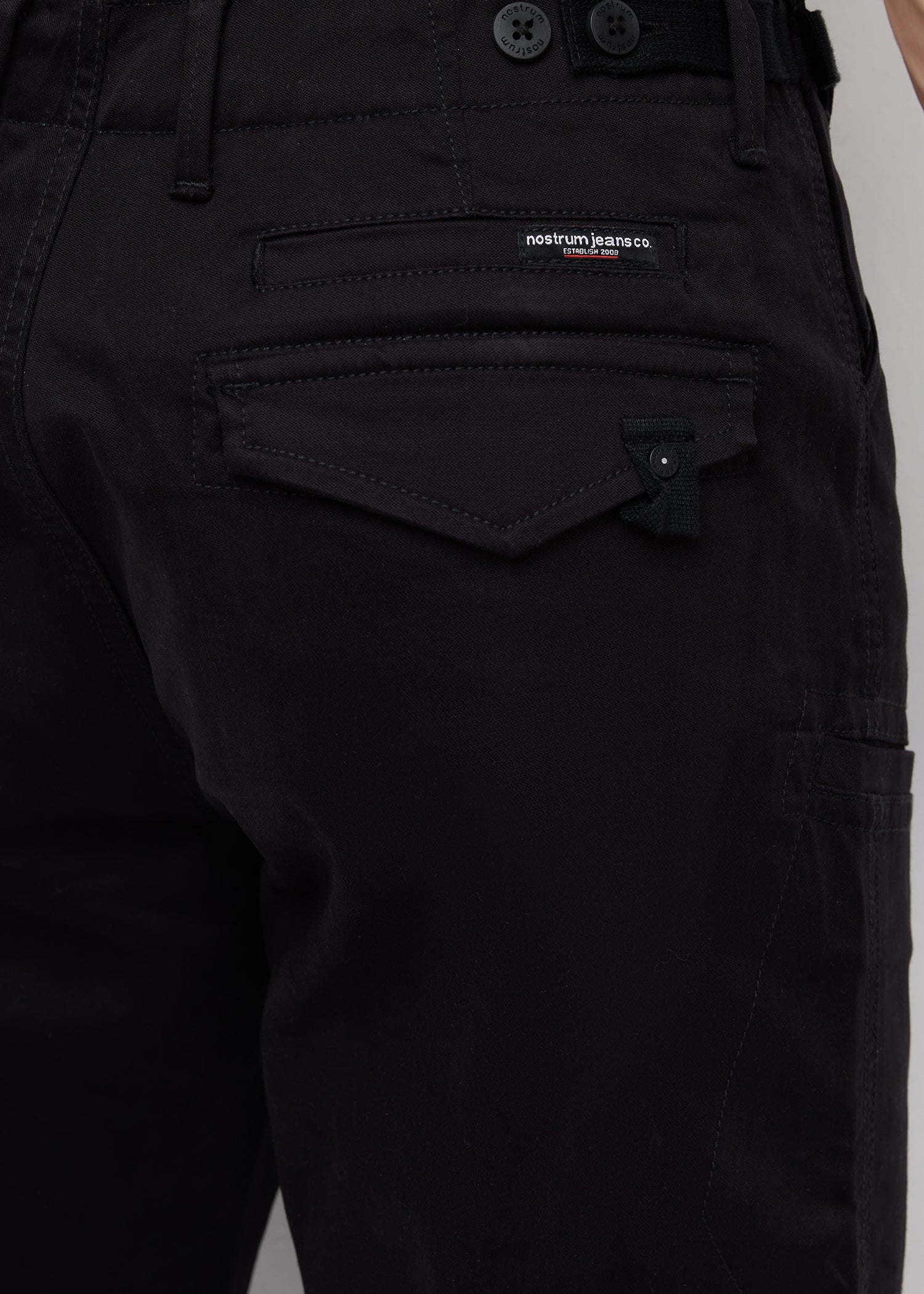 Foya Polycotton Cargo: Black