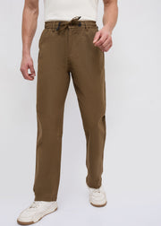 Malcom Linen Baggy Lower: Coffee